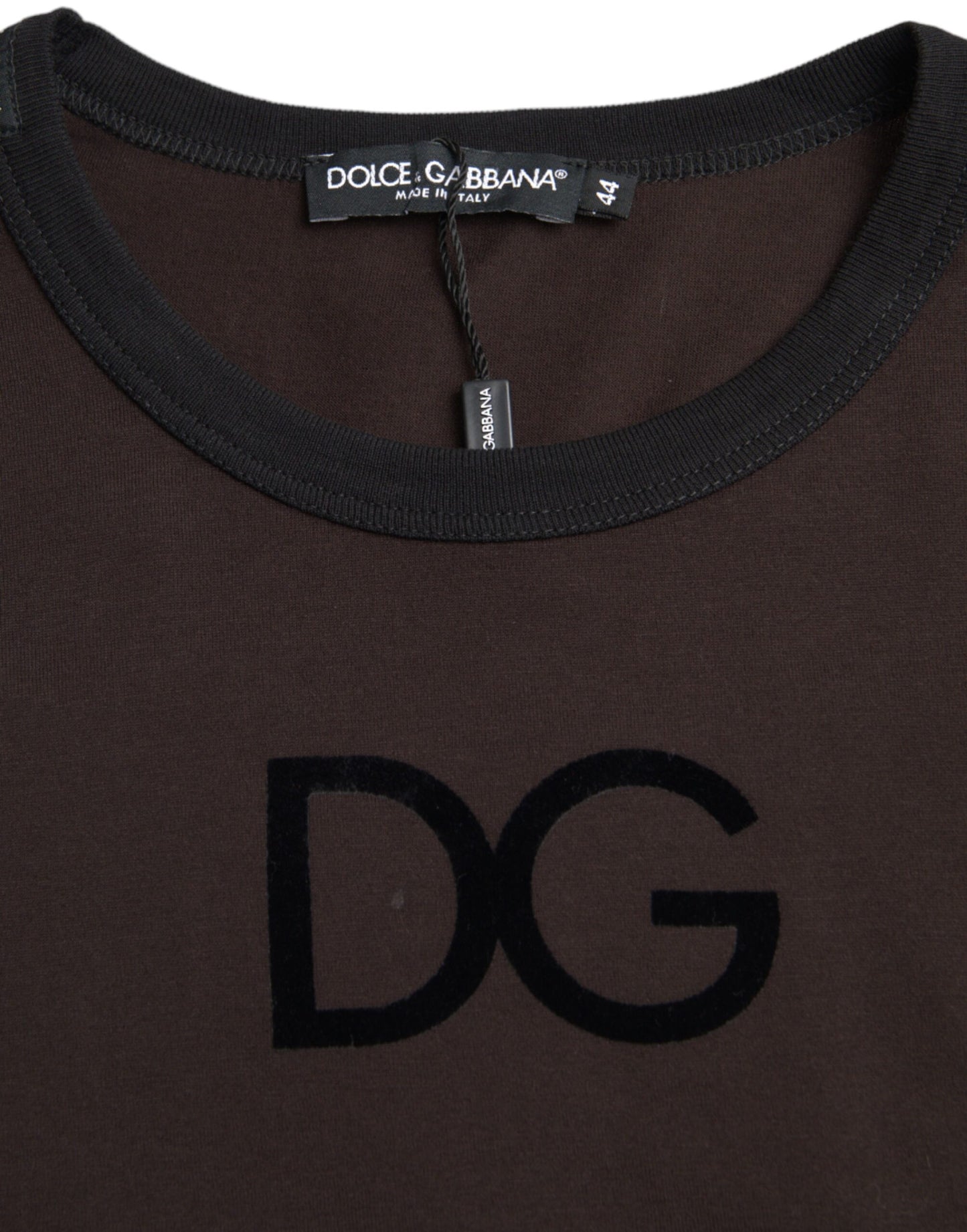 Dolce & Gabbana Brauner Pullover mit Rundhalsausschnitt und DG-Logo