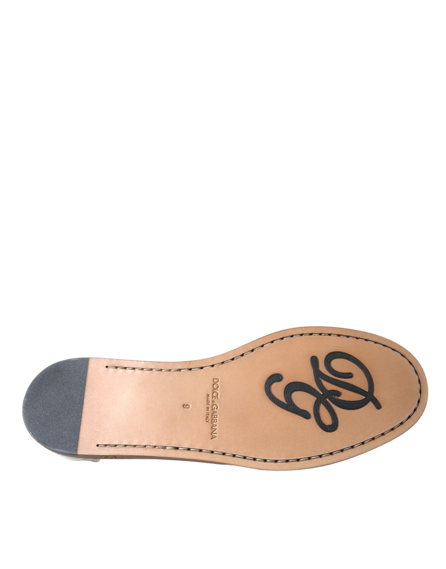 Dolce & Gabbana White Leather Slip On Moccasin Loafers Shoes