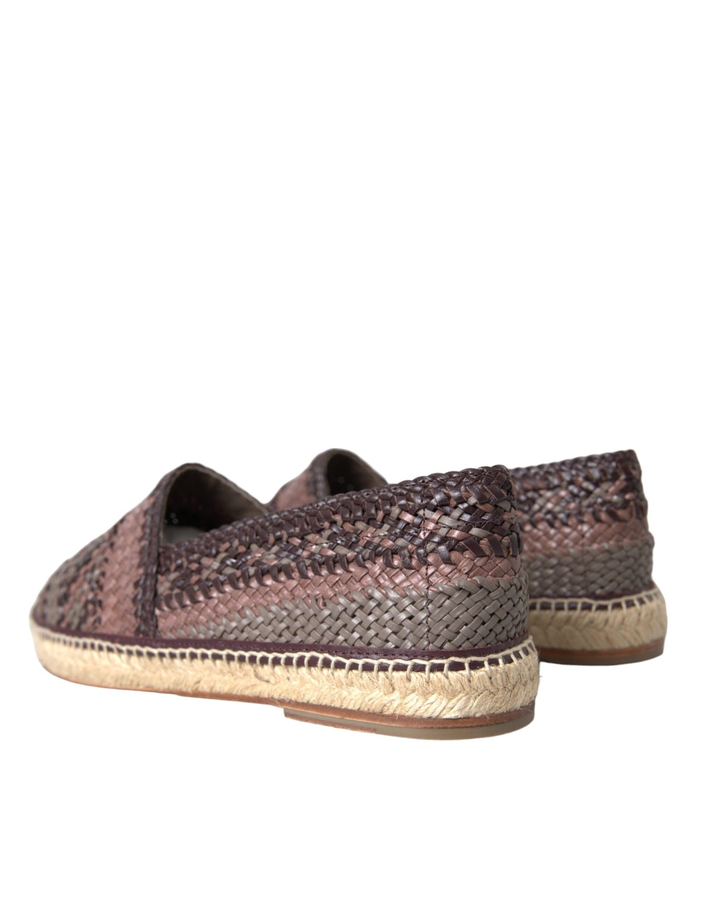 Dolce & Gabbana – Flache Espadrilles aus Büffelleder in Braun
