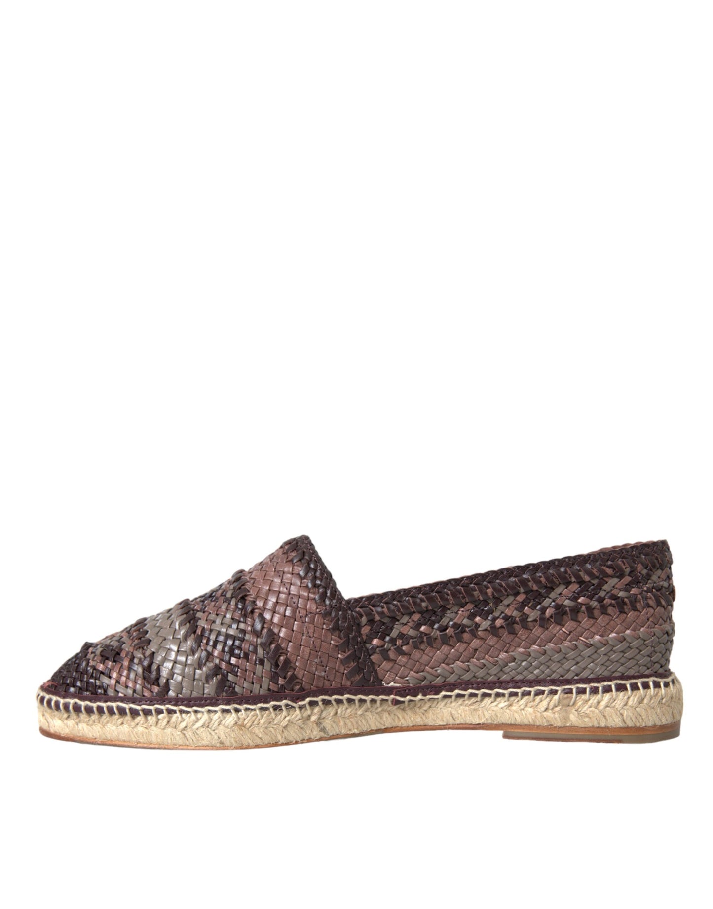 Dolce & Gabbana – Flache Espadrilles aus Büffelleder in Braun