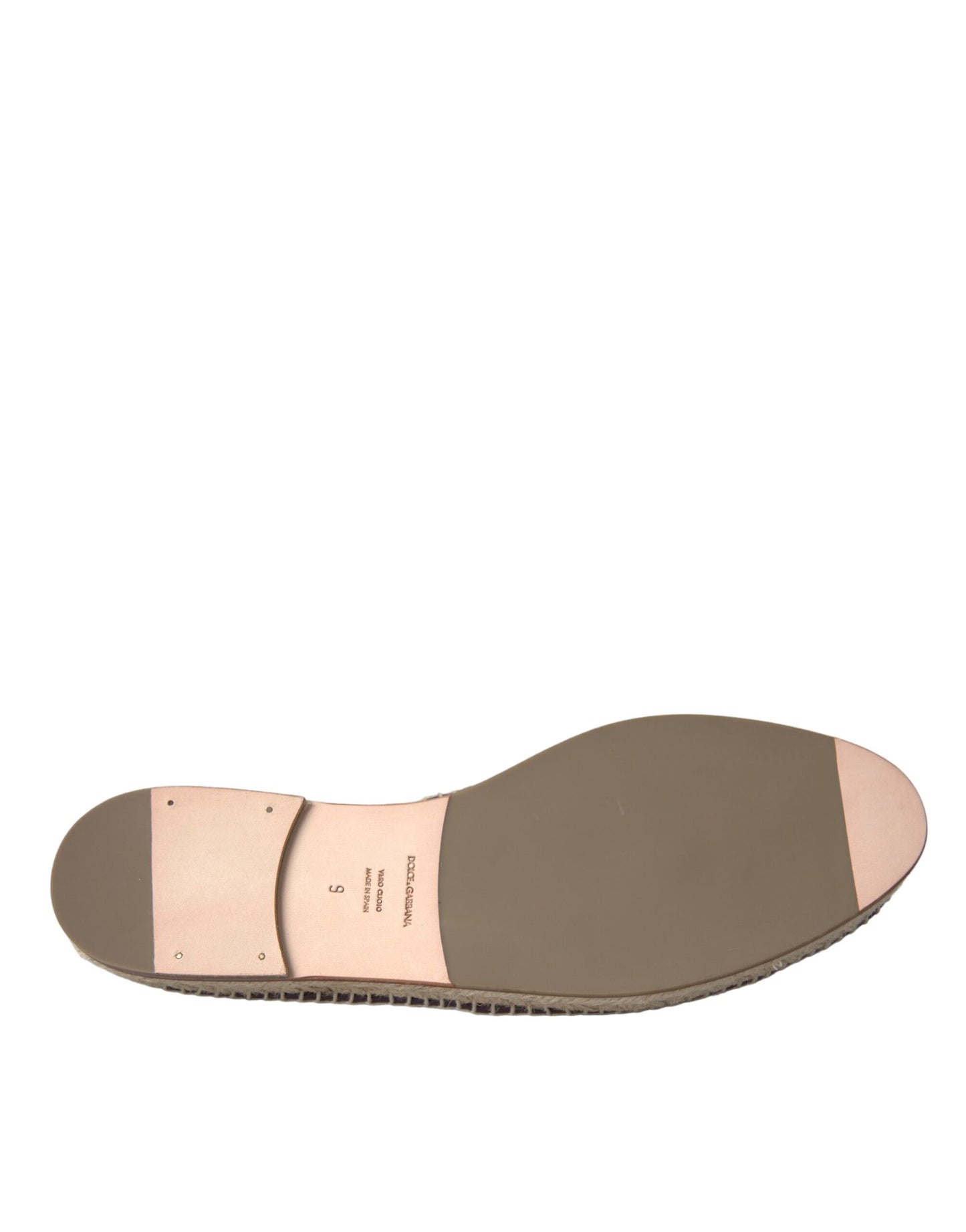 Dolce & Gabbana – Flache Espadrilles aus Büffelleder in Braun