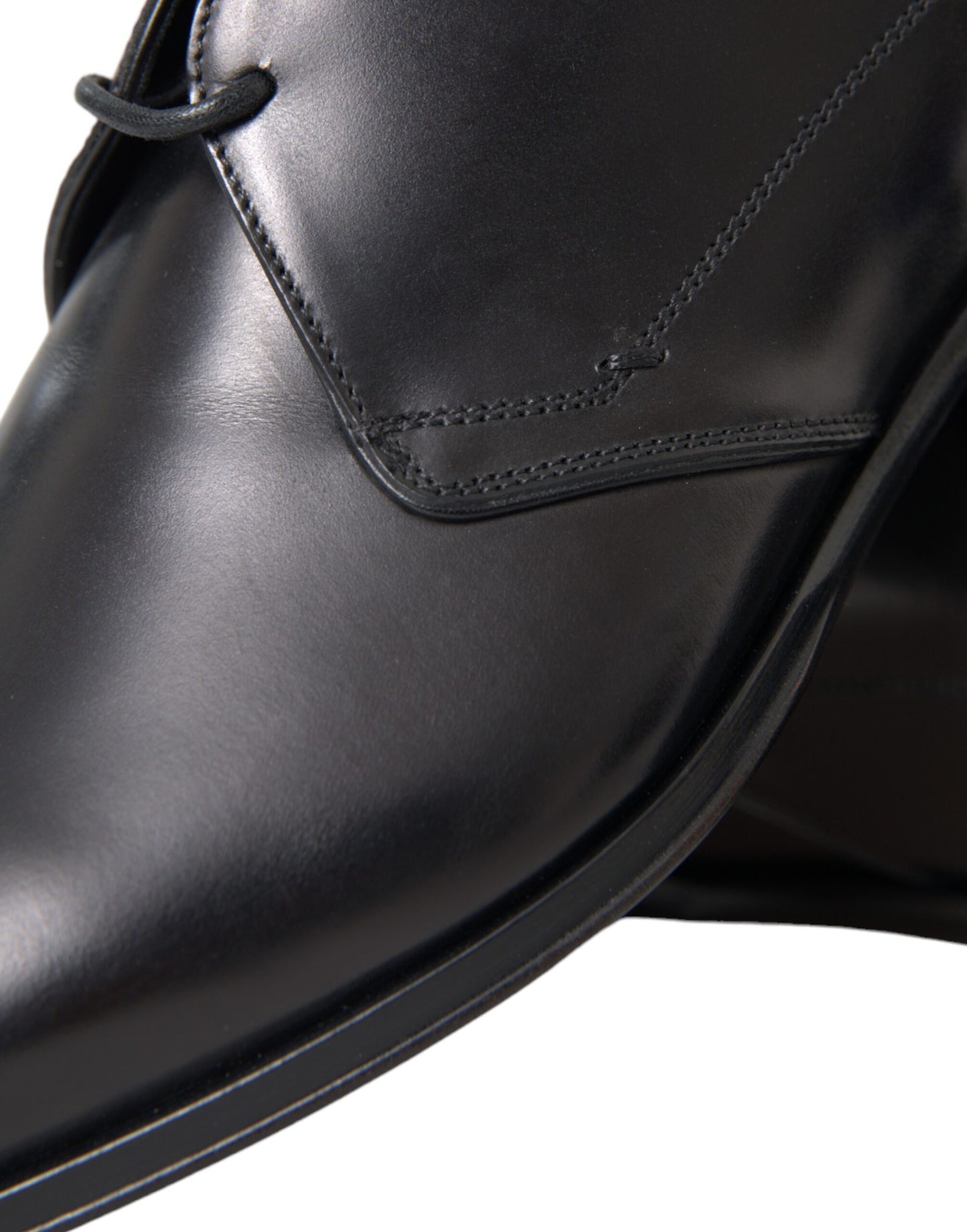Dolce & Gabbana – Derby-Schuhe aus schwarzem Leder für formelle Anlässe