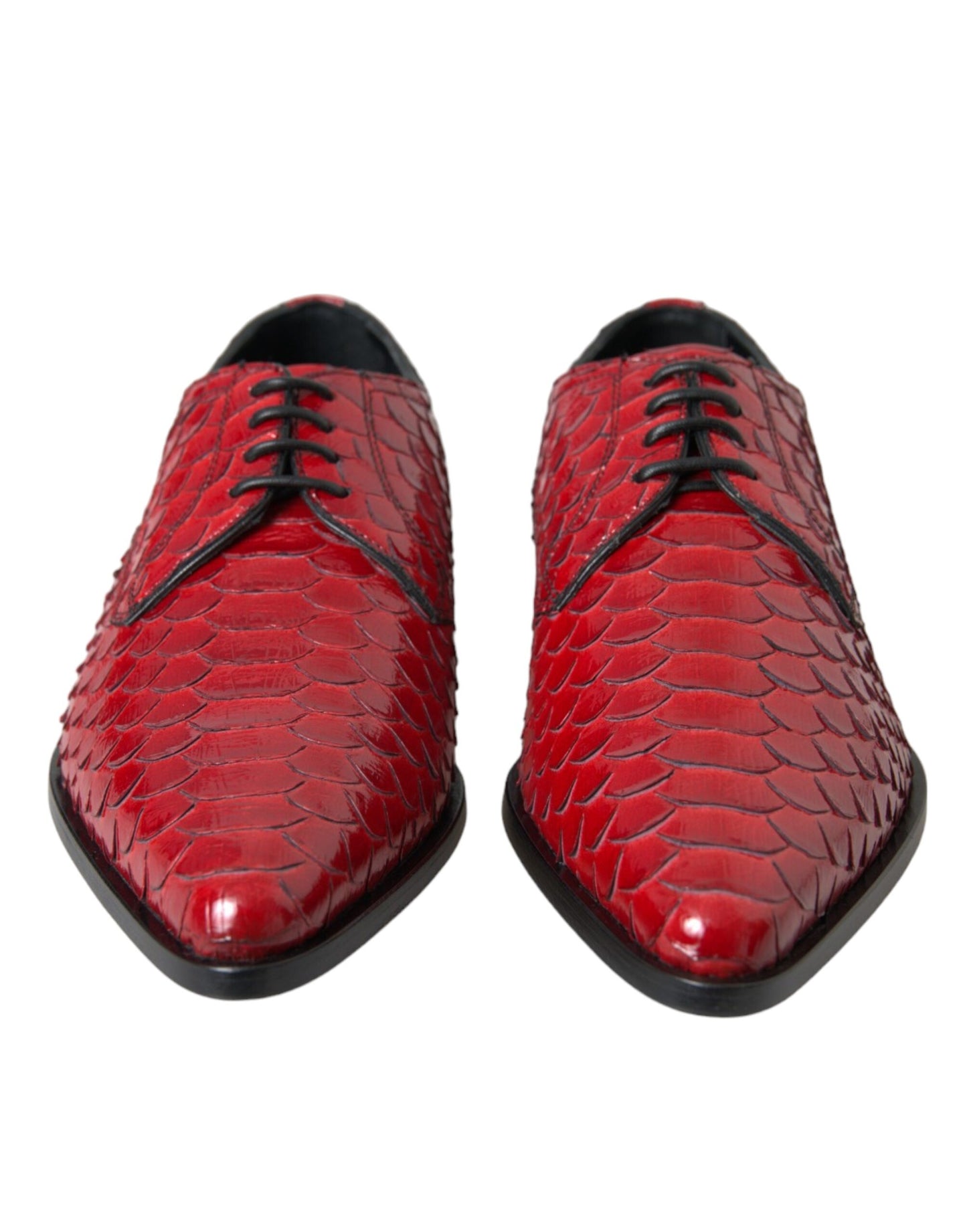 Dolce & Gabbana Rot strukturiert lackierte Derby Herren Formelle Schuhe