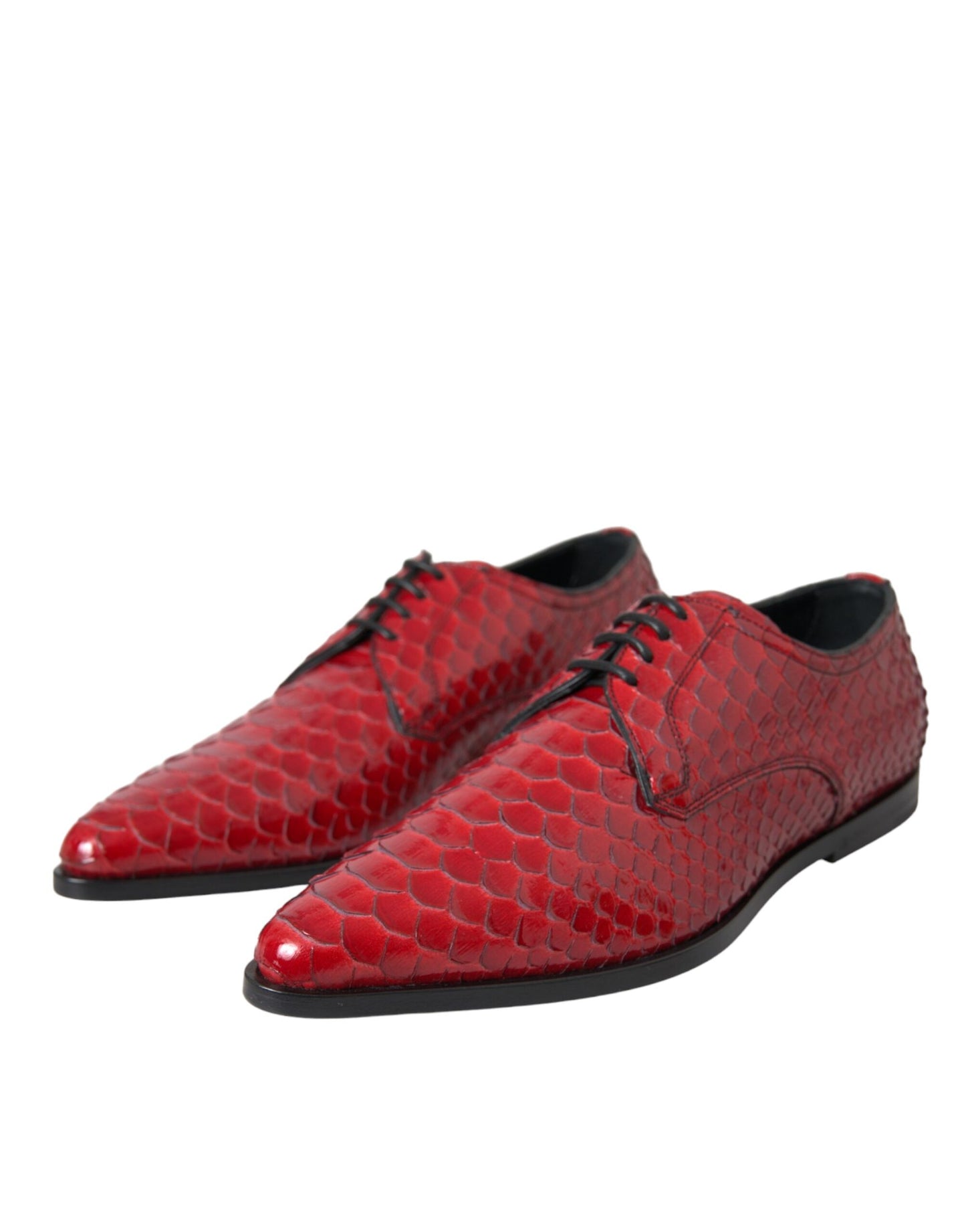 Dolce & Gabbana Rot strukturiert lackierte Derby Herren Formelle Schuhe