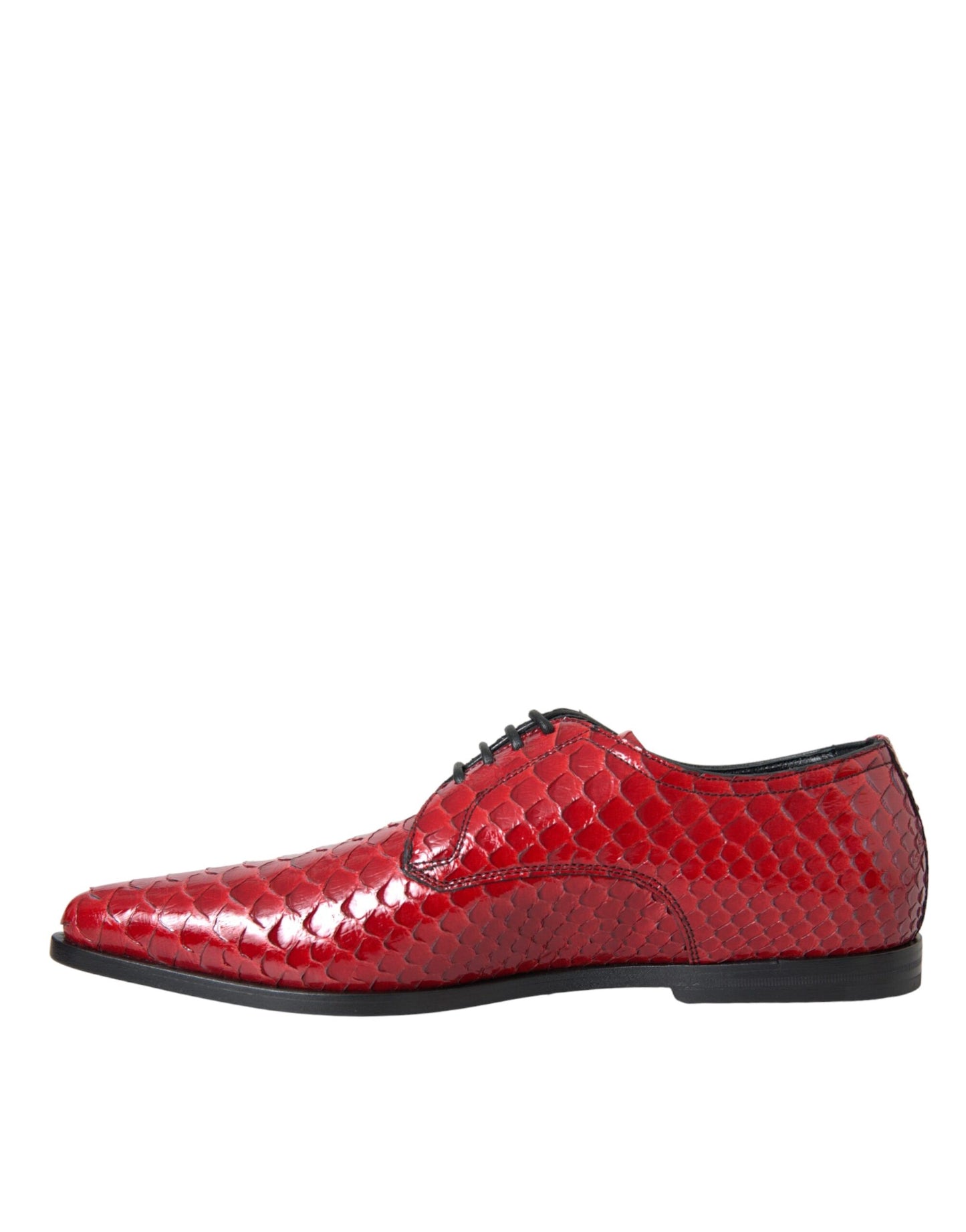 Dolce & Gabbana Rot strukturiert lackierte Derby Herren Formelle Schuhe