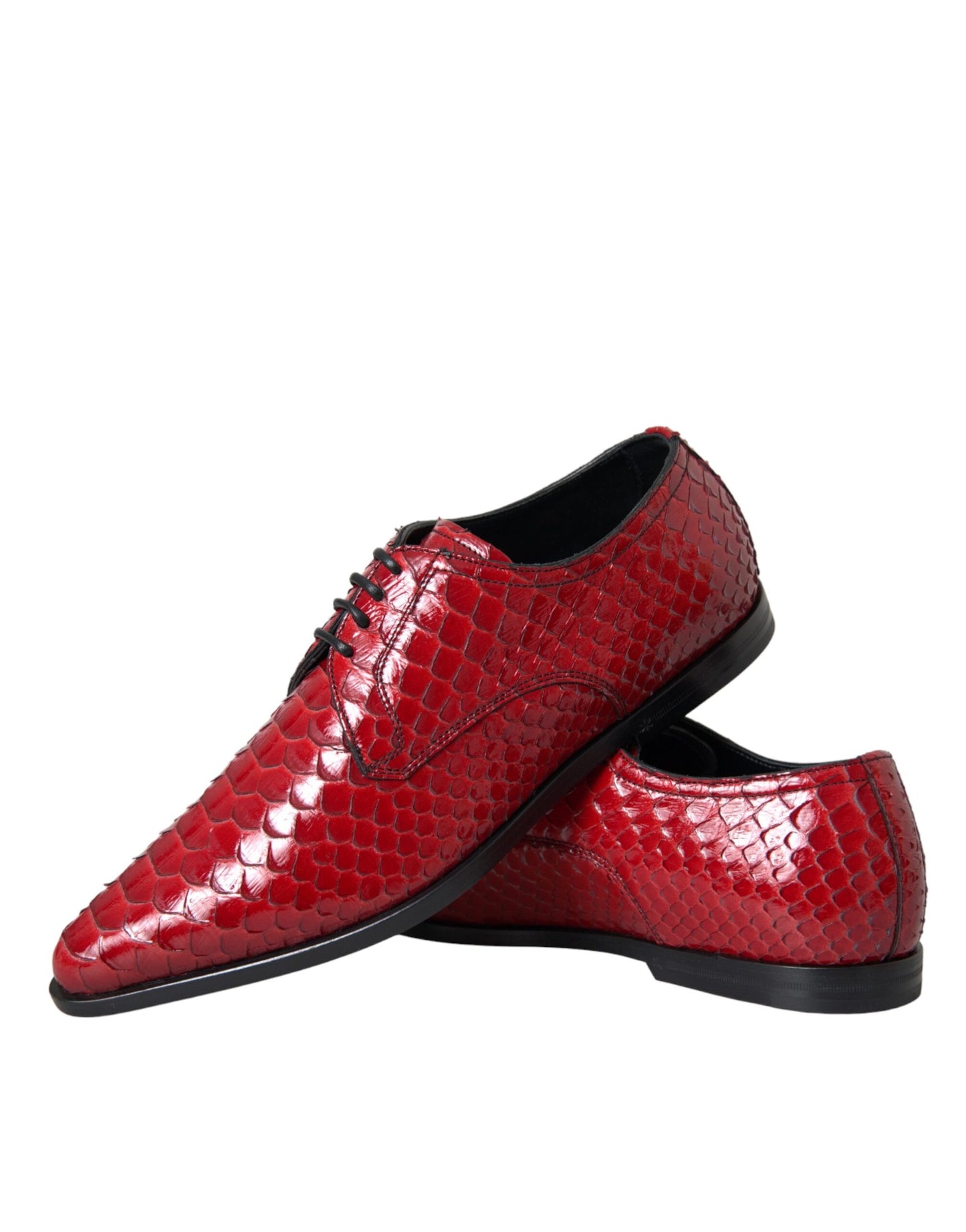 Dolce & Gabbana Rot strukturiert lackierte Derby Herren Formelle Schuhe