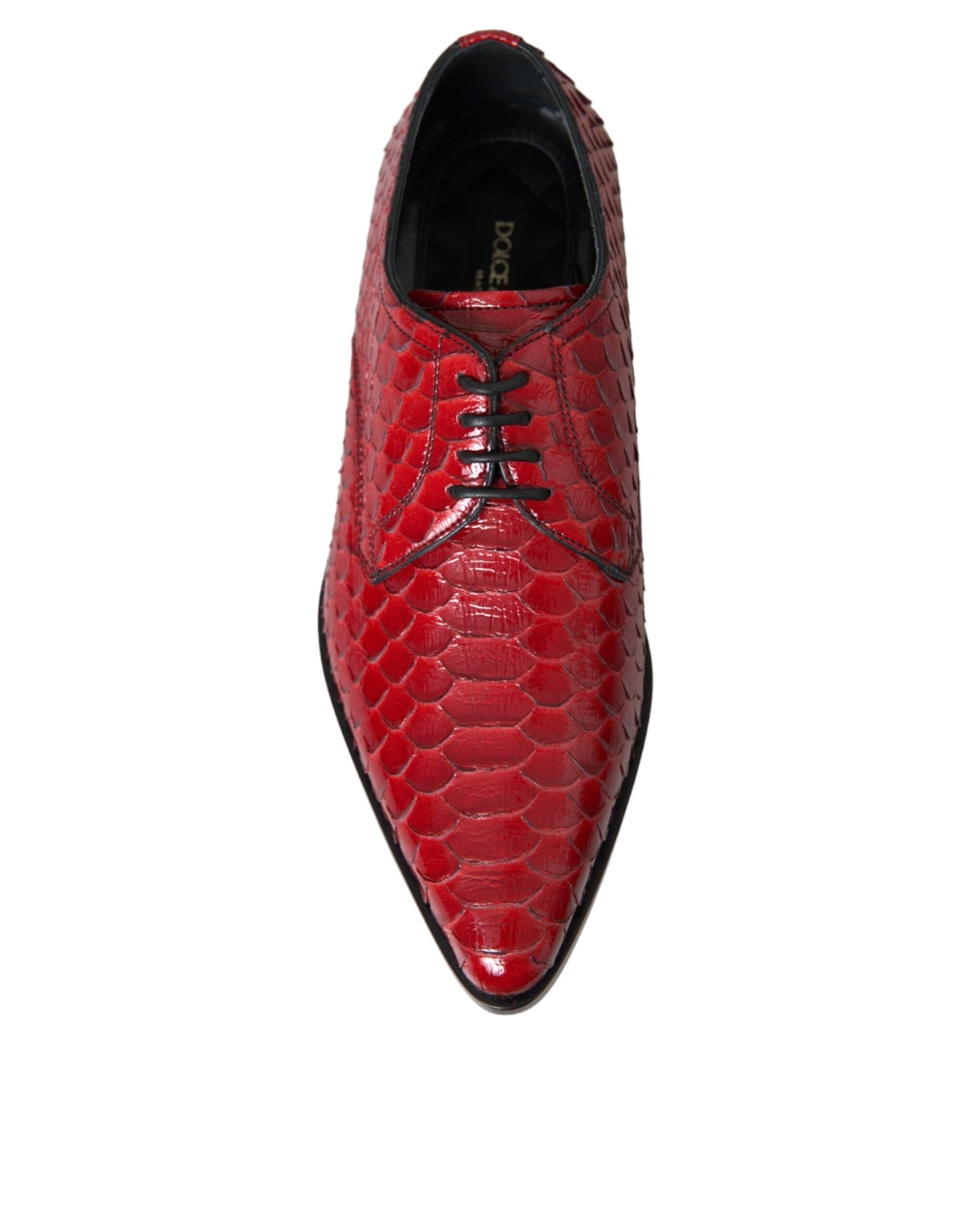 Dolce & Gabbana Rot strukturiert lackierte Derby Herren Formelle Schuhe