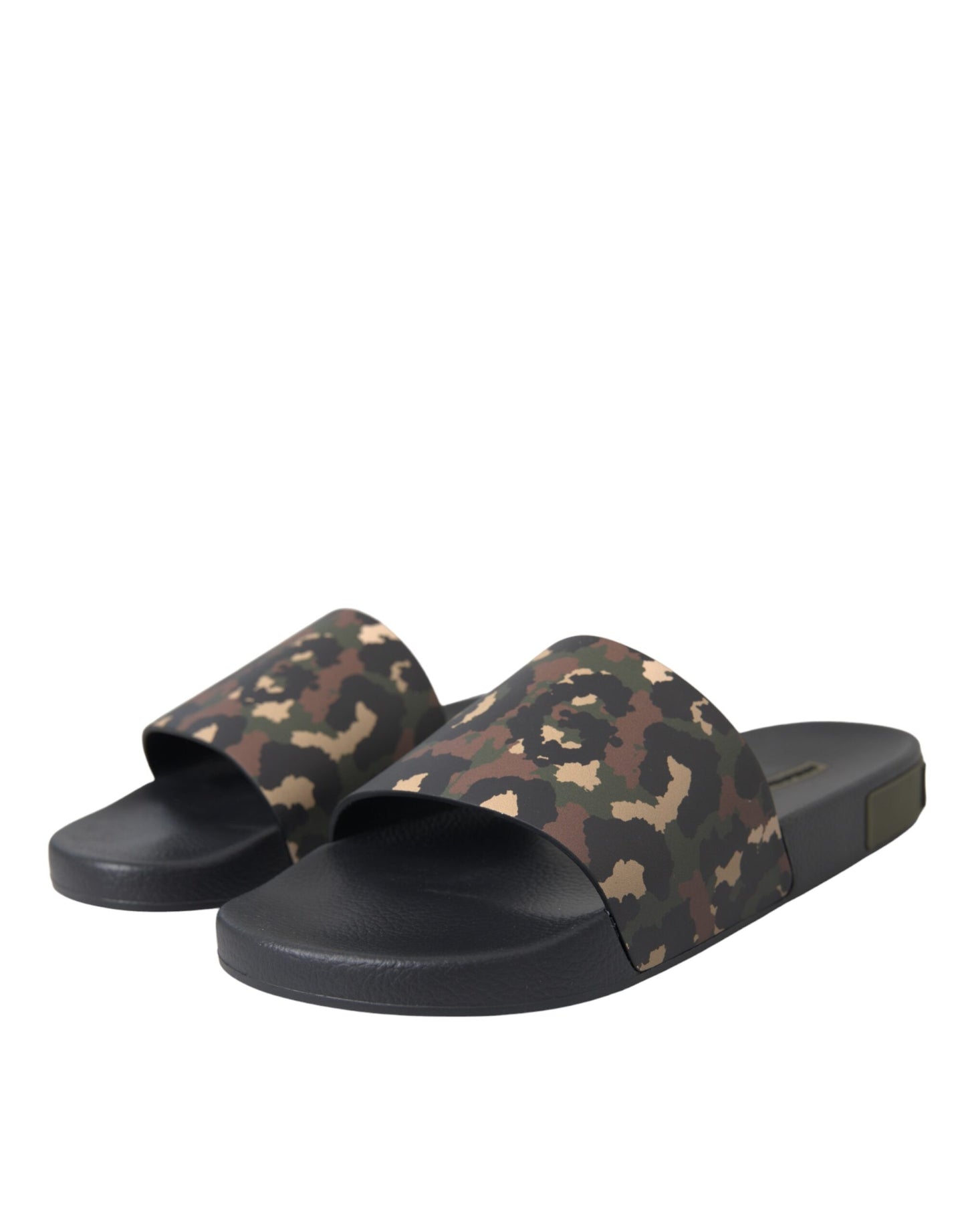 Dolce & Gabbana Mehrfarbige Camouflage-Strandschuhe aus Leder für Herren