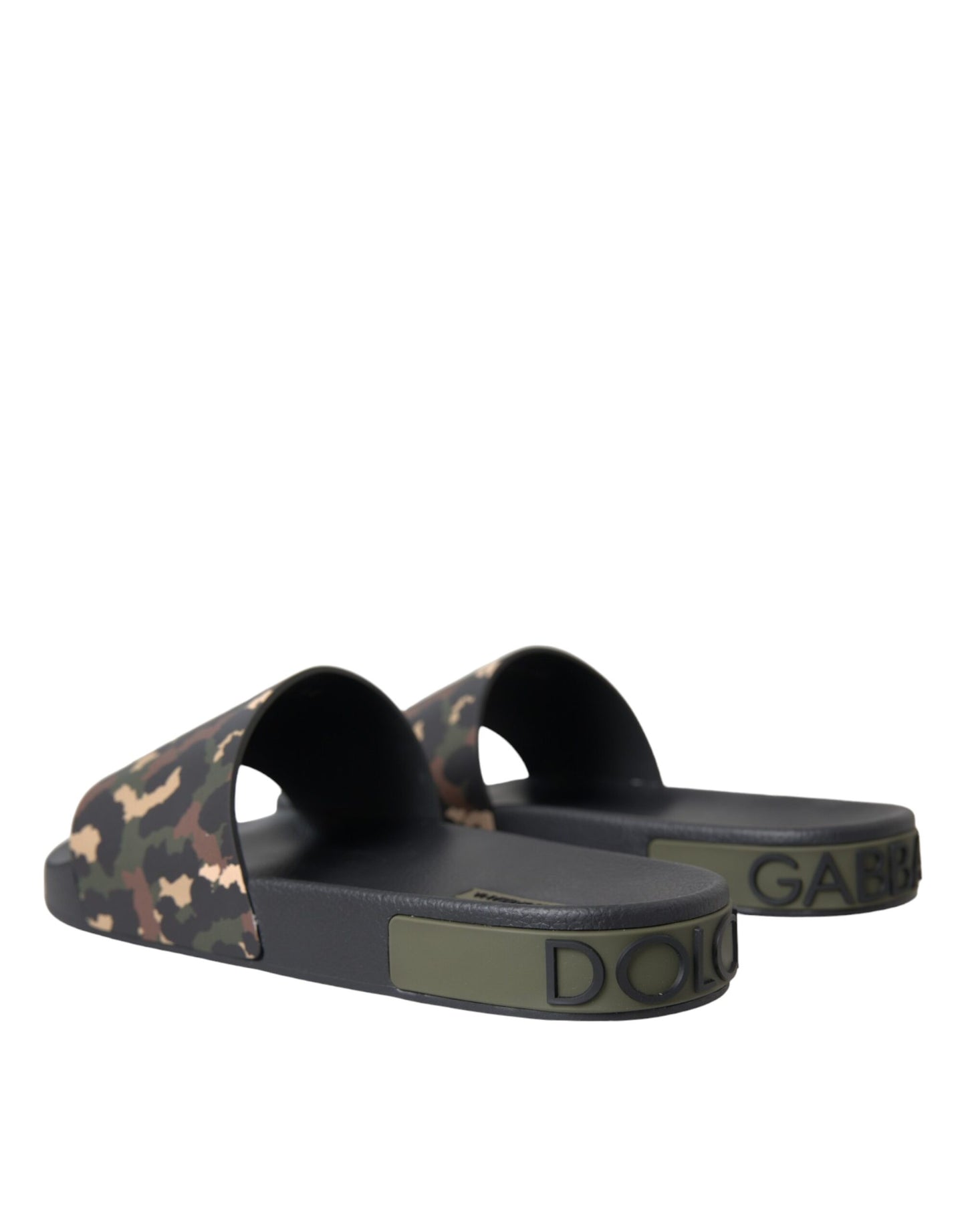 Dolce & Gabbana Mehrfarbige Camouflage-Strandschuhe aus Leder für Herren