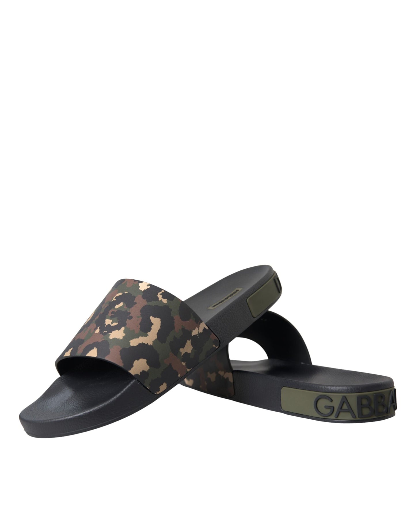 Dolce & Gabbana Mehrfarbige Camouflage-Strandschuhe aus Leder für Herren
