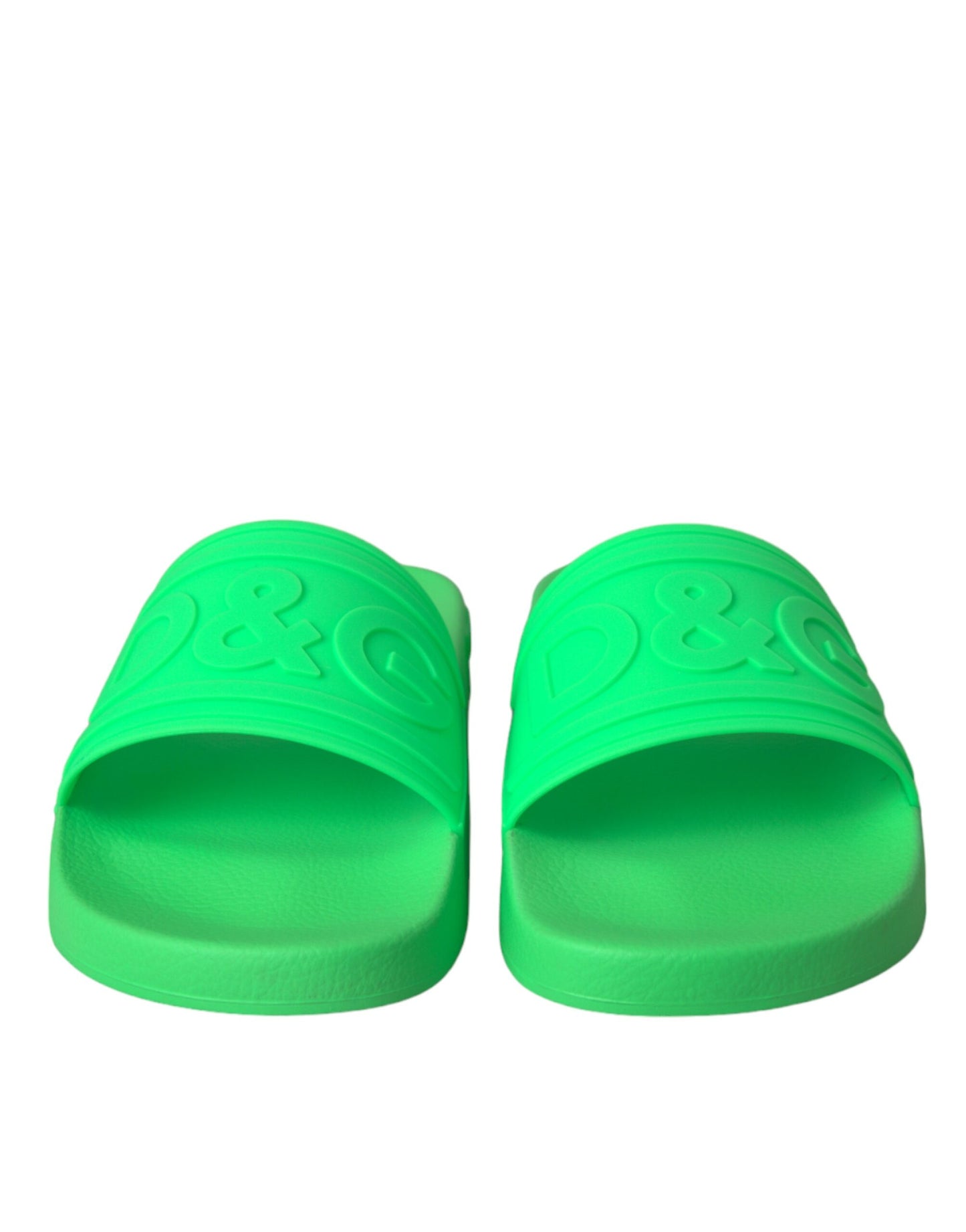Dolce & Gabbana Grüne Leder-Sandalen, Strandschuhe