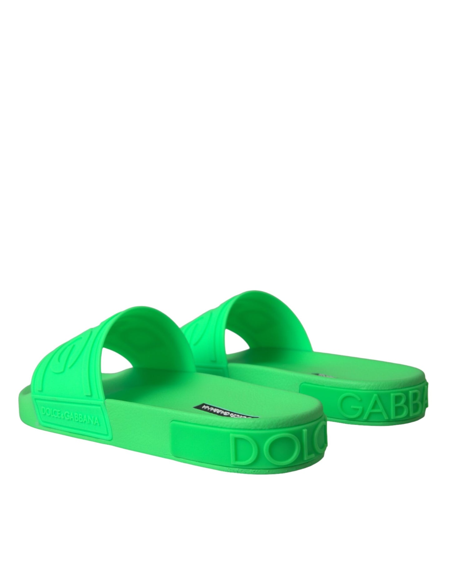 Dolce & Gabbana Grüne Leder-Sandalen, Strandschuhe