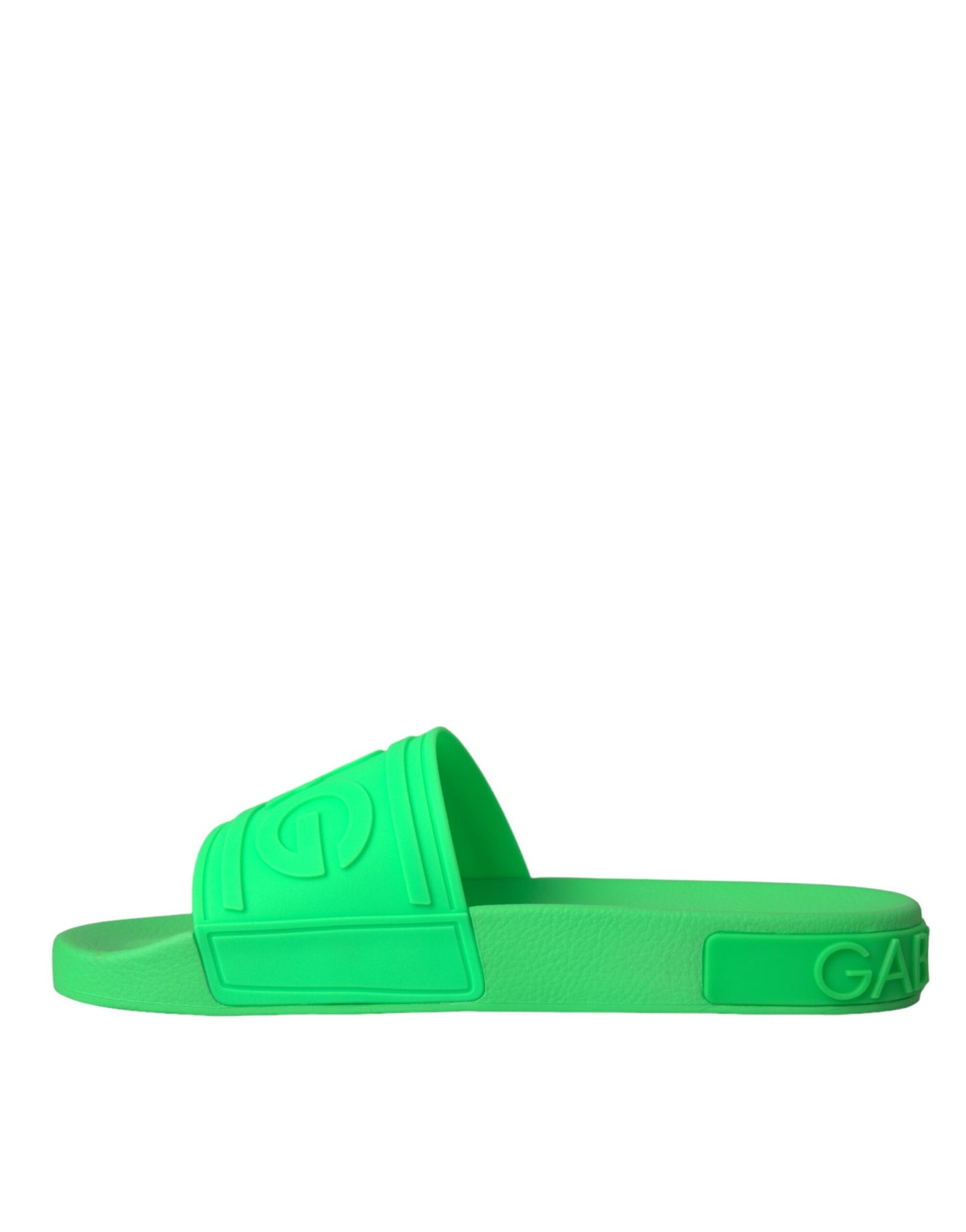 Dolce & Gabbana Grüne Leder-Sandalen, Strandschuhe