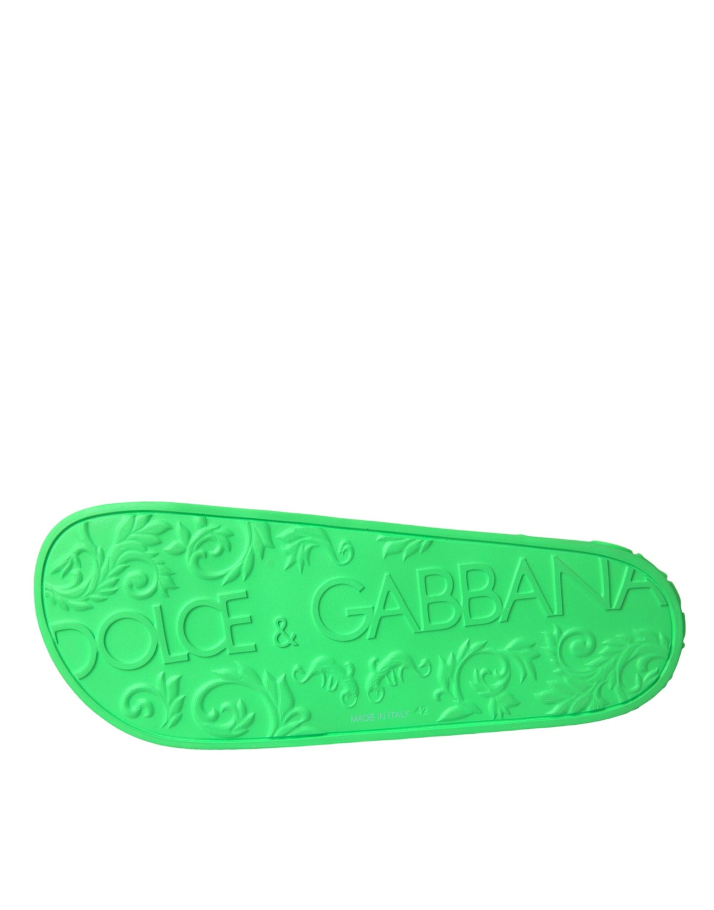 Dolce & Gabbana Grüne Leder-Sandalen, Strandschuhe