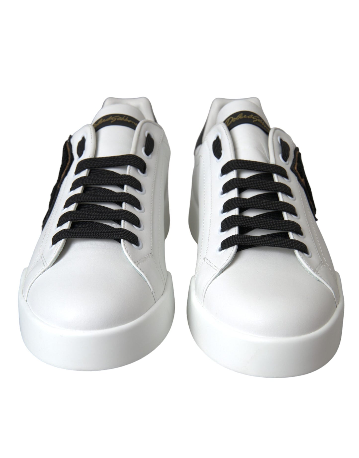 Dolce & Gabbana Weiße Leder DG Logo Casual Low Top Sneakers Schuhe