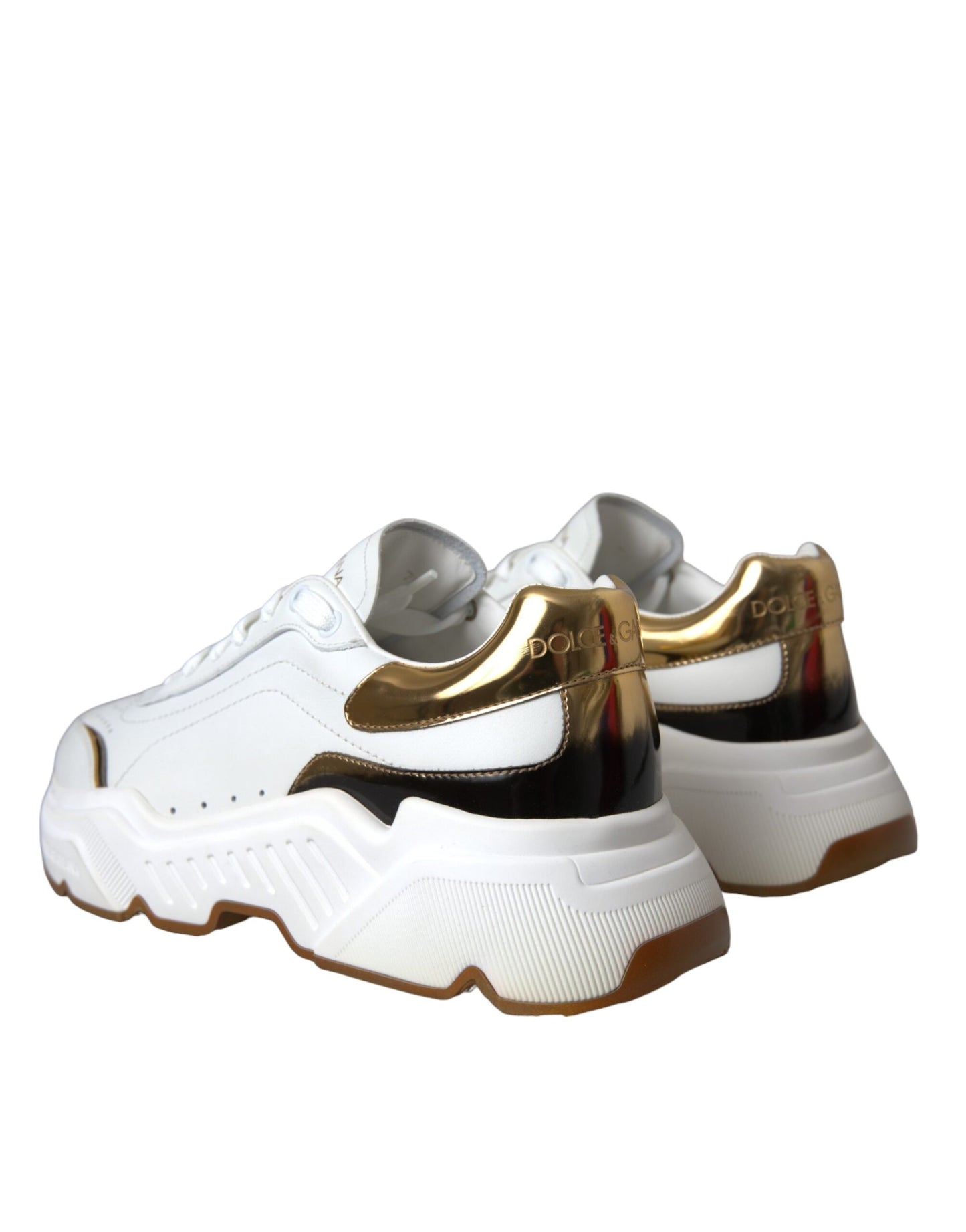 Dolce & Gabbana – Daymaster – Sneaker aus Leder in Weißgold