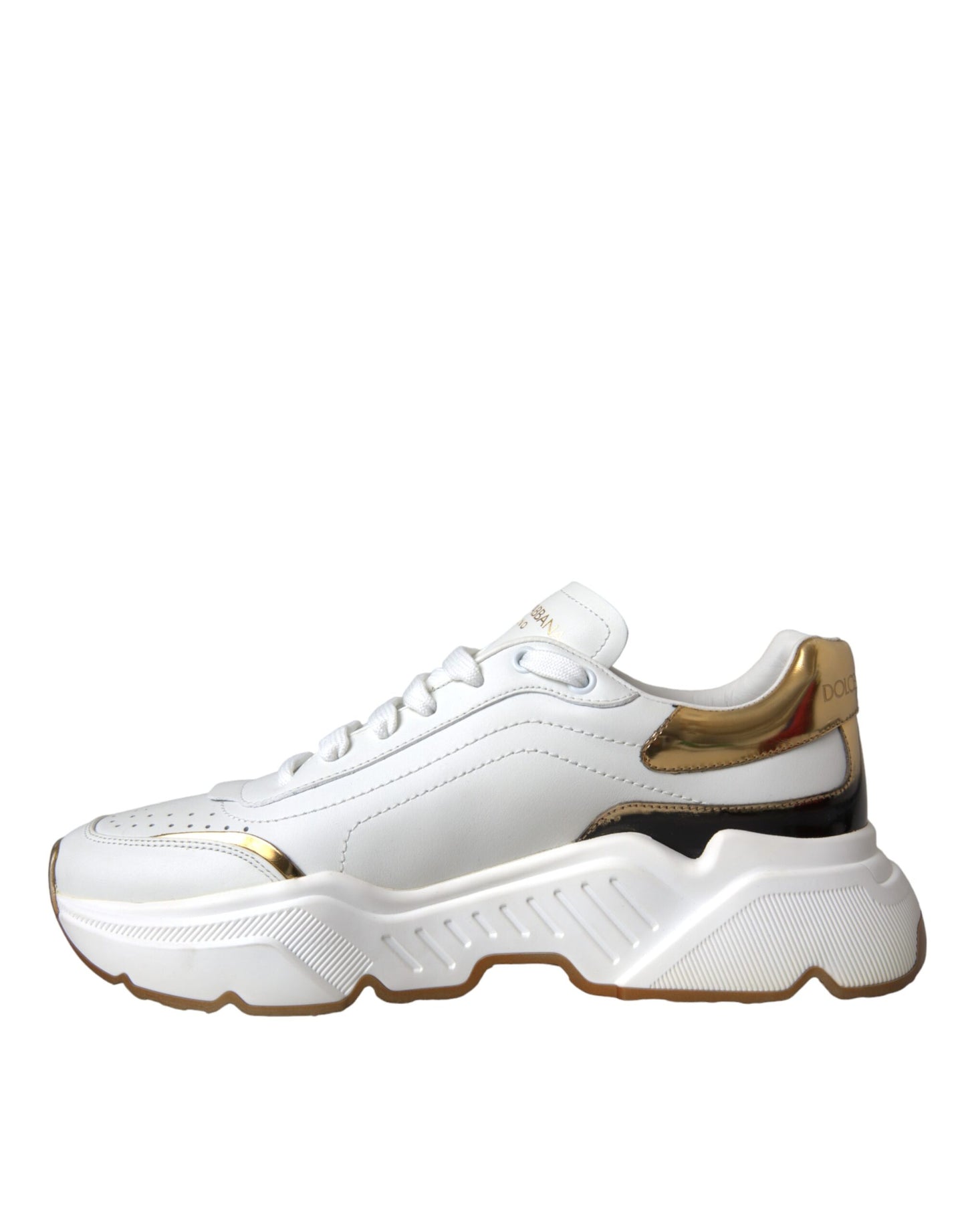 Dolce & Gabbana – Daymaster – Sneaker aus Leder in Weißgold