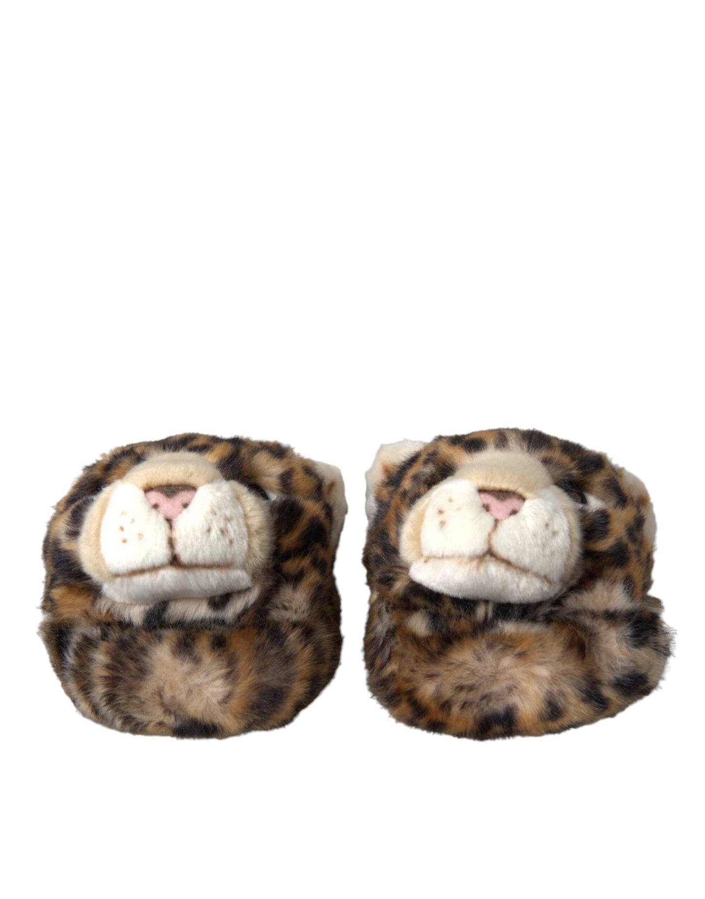 Dolce & Gabbana Braune Tiger-Hausschuhe, flache Sandalen, Schuhe