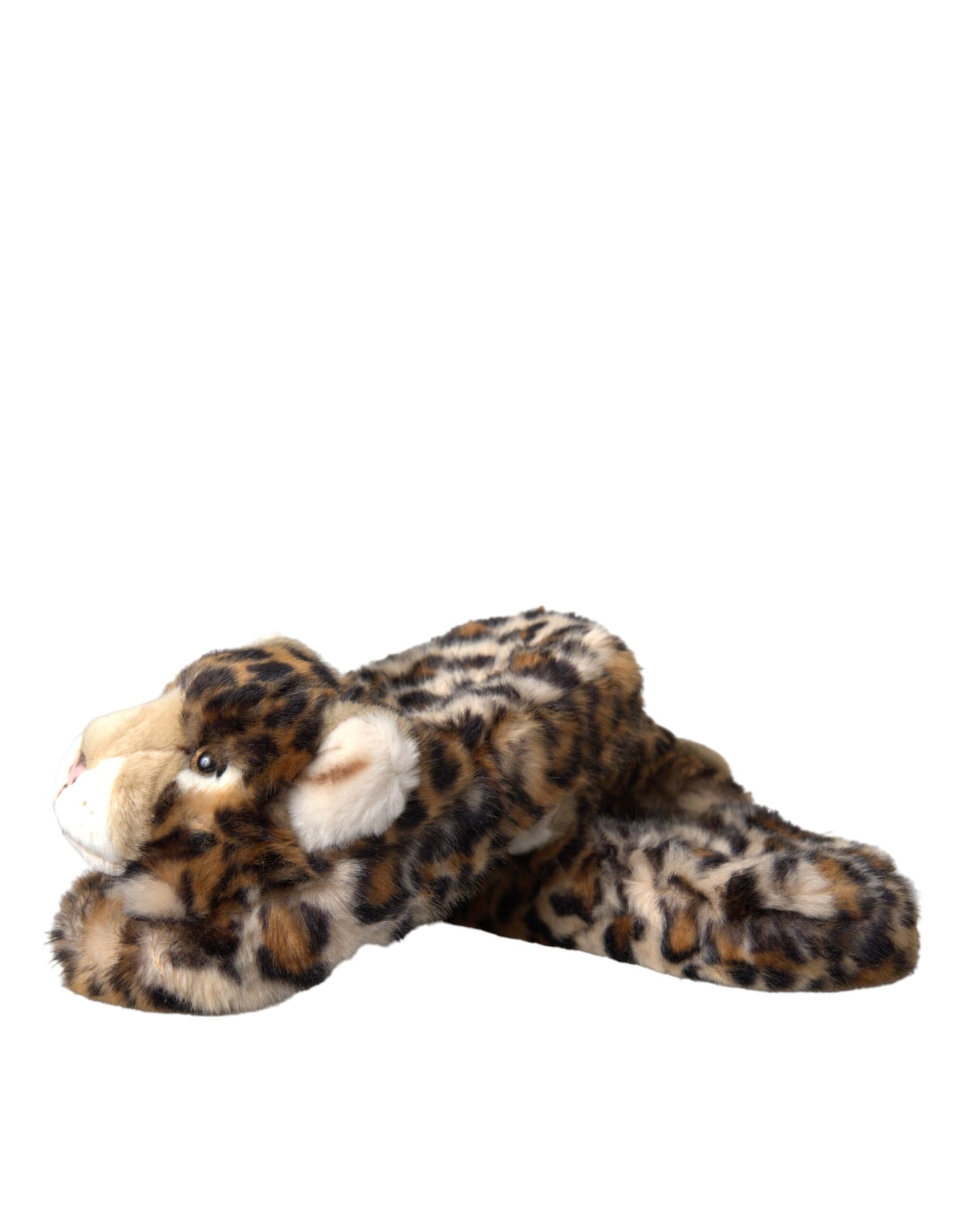 Dolce & Gabbana Braune Tiger-Hausschuhe, flache Sandalen, Schuhe