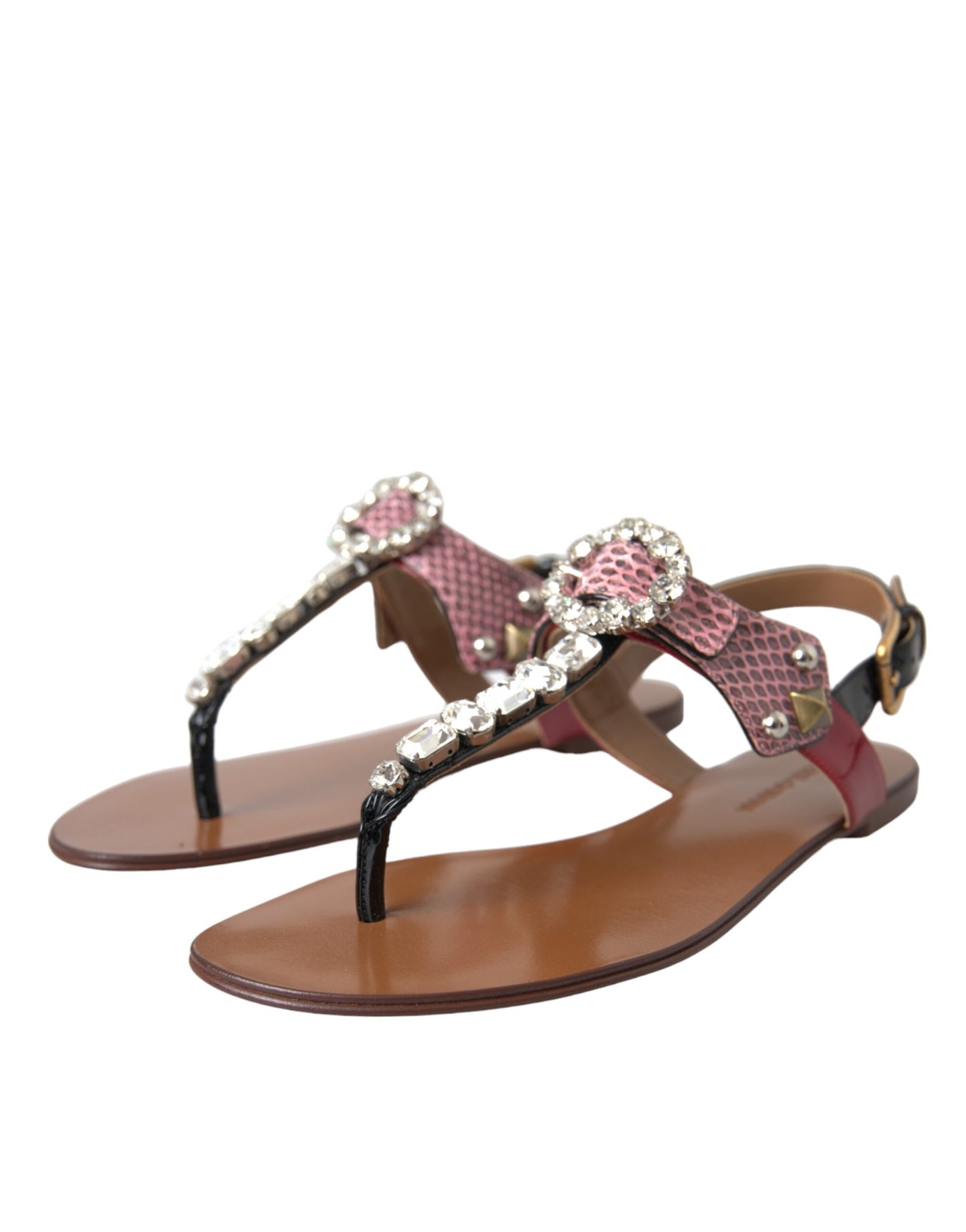 Dolce & Gabbana Multicolor Crystal Sandalen Flip Flops Schuhe