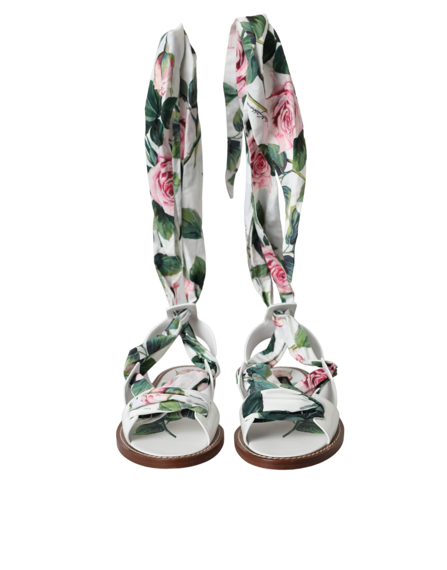 Dolce & Gabbana Sandalen mit mehrfarbigem Blumendruck und Knöchelriemen