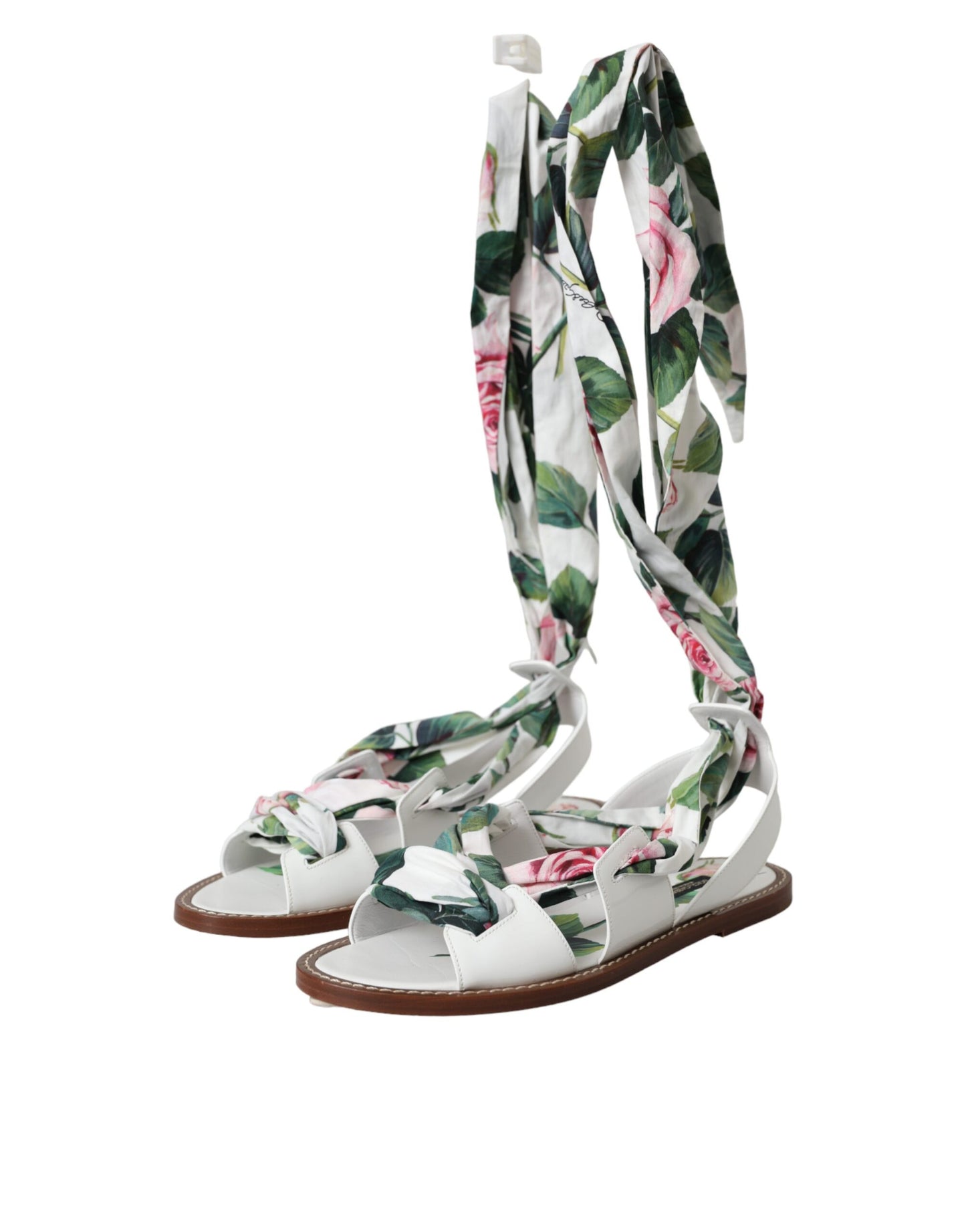 Dolce & Gabbana Sandalen mit mehrfarbigem Blumendruck und Knöchelriemen