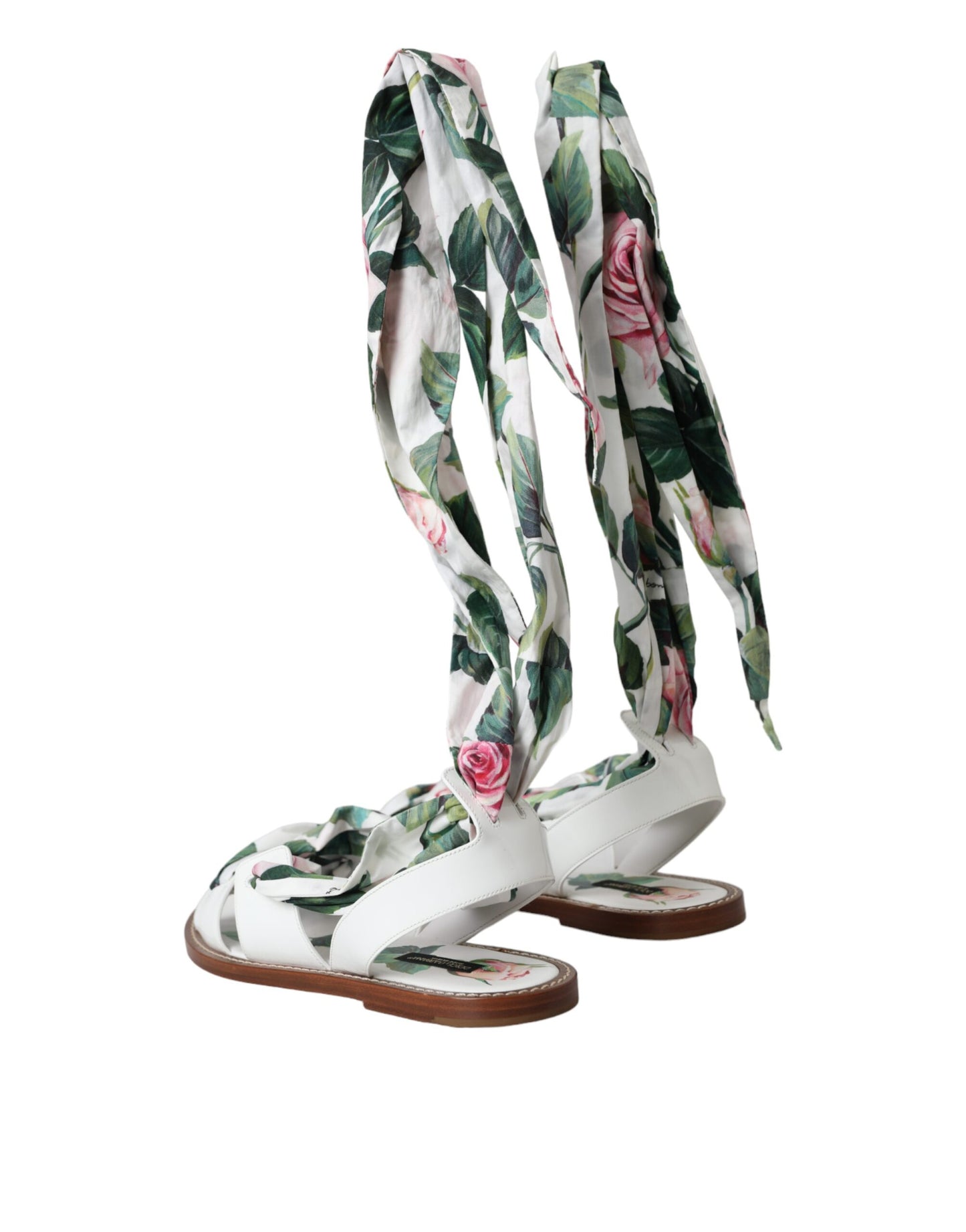Dolce & Gabbana Sandalen mit mehrfarbigem Blumendruck und Knöchelriemen
