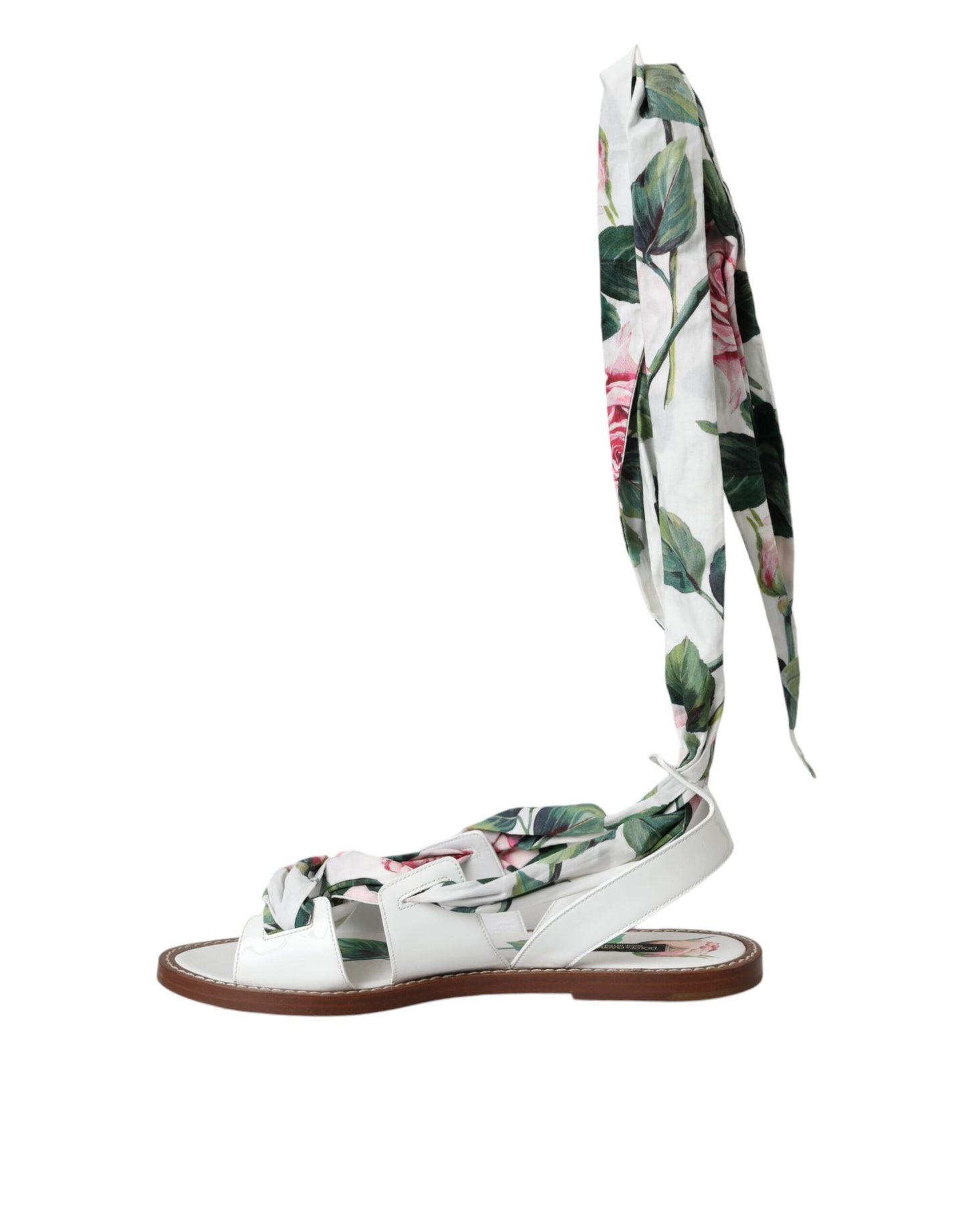 Dolce & Gabbana Sandalen mit mehrfarbigem Blumendruck und Knöchelriemen