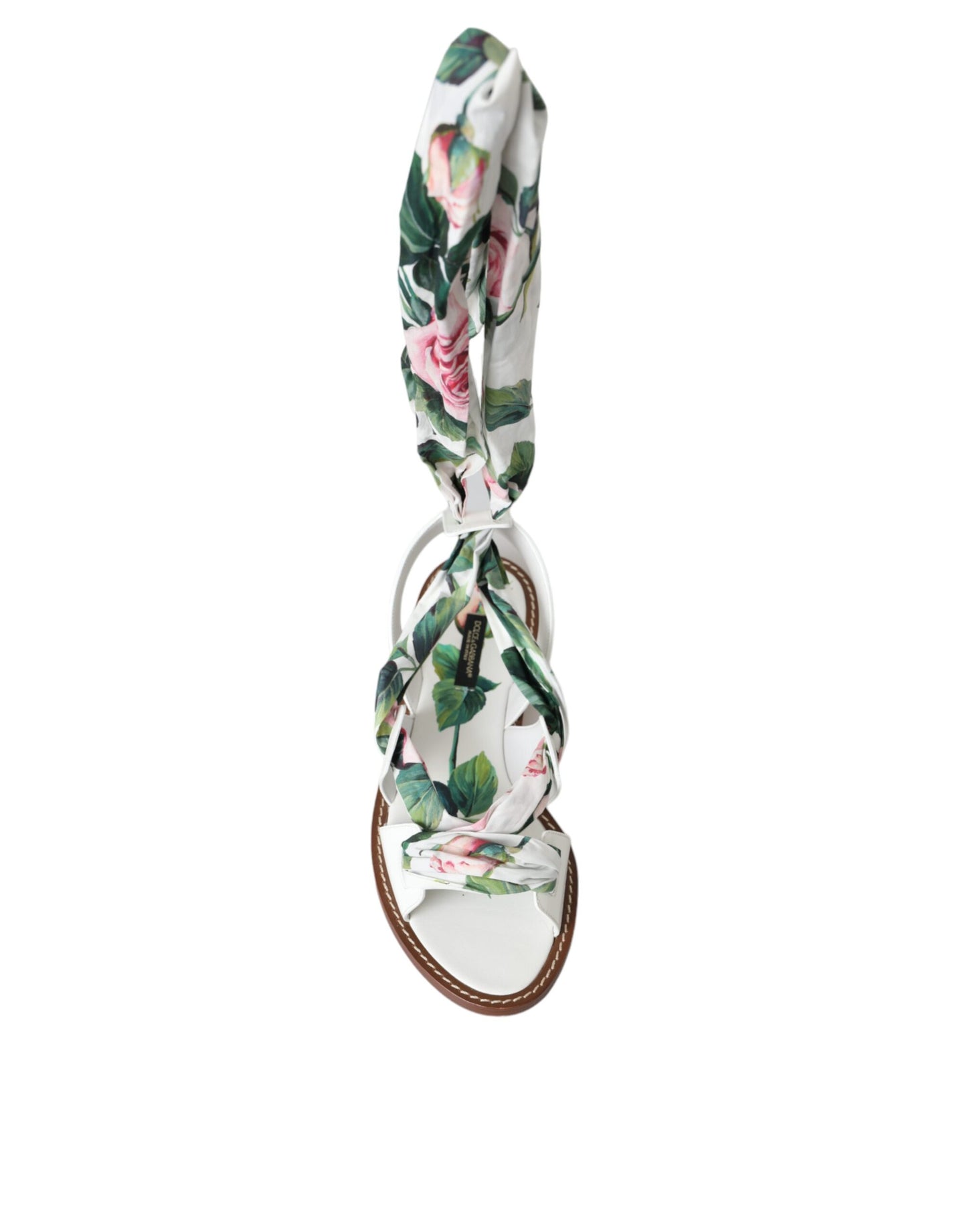 Dolce & Gabbana Sandalen mit mehrfarbigem Blumendruck und Knöchelriemen