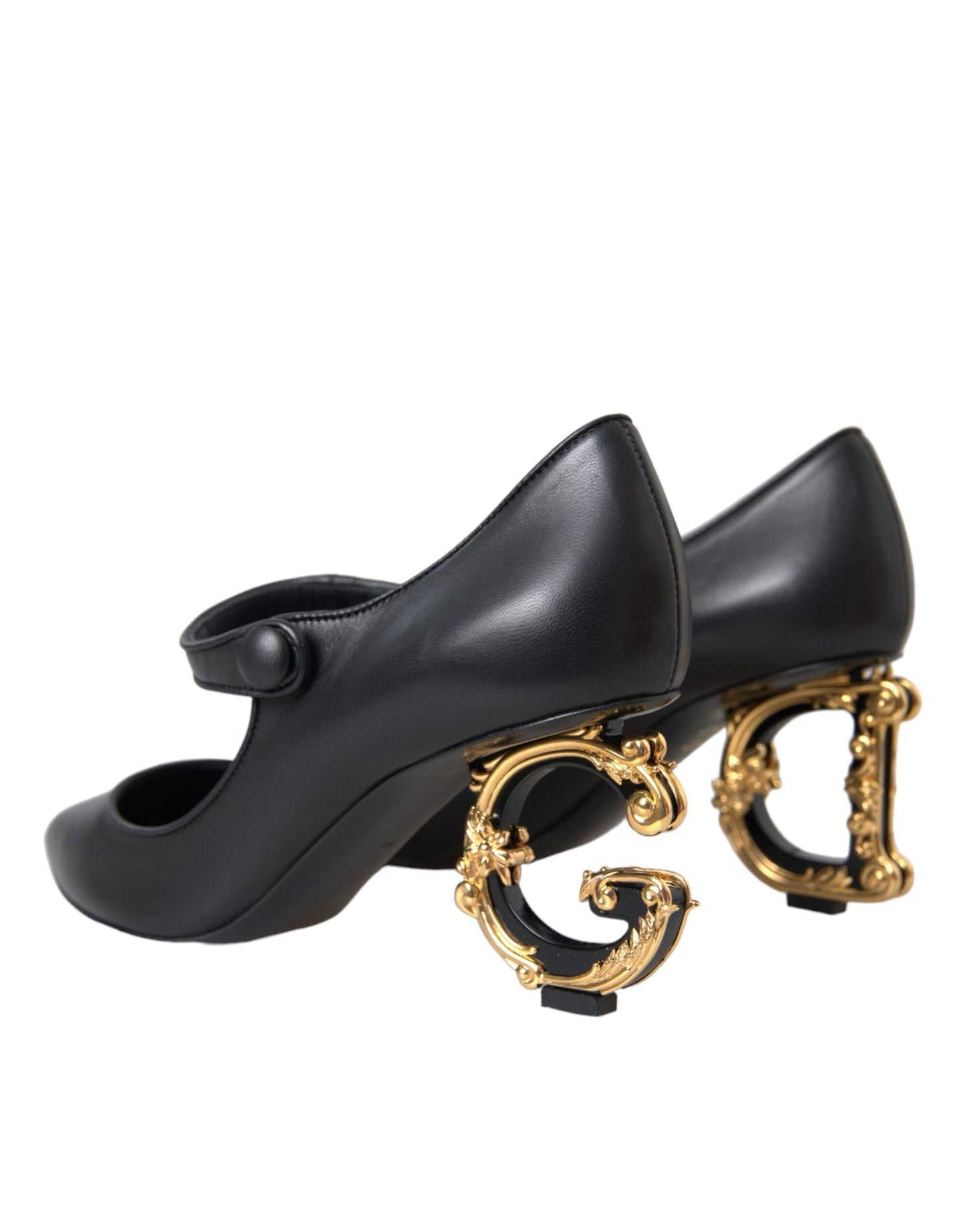 Dolce & Gabbana – Mary-Jane-Pumps aus schwarzem Leder mit Logo
