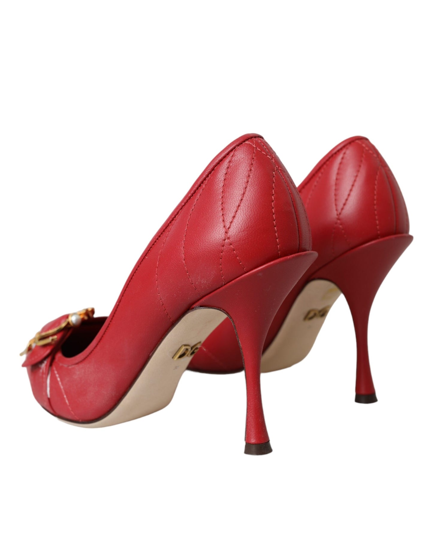 Dolce & Gabbana Rote Devotion Leder Heels Pumps Schuhe