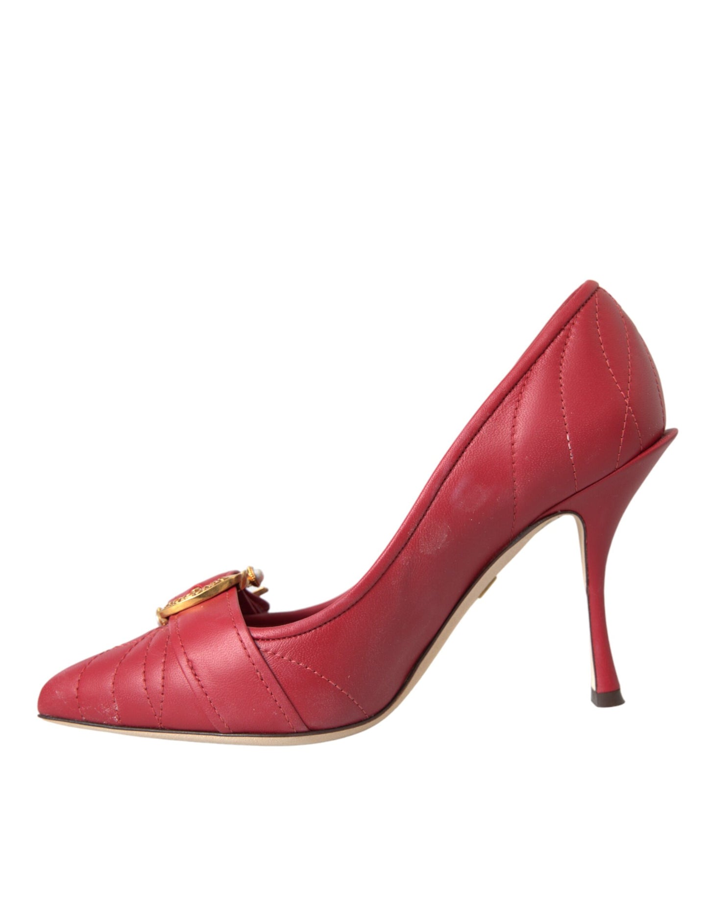 Dolce & Gabbana Rote Devotion Leder Heels Pumps Schuhe