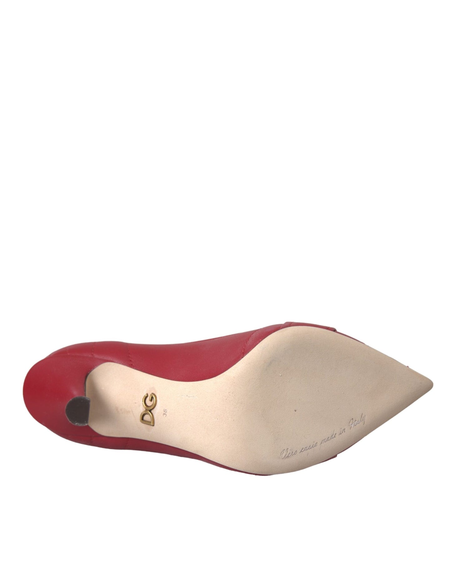 Dolce & Gabbana Rote Devotion Leder Heels Pumps Schuhe