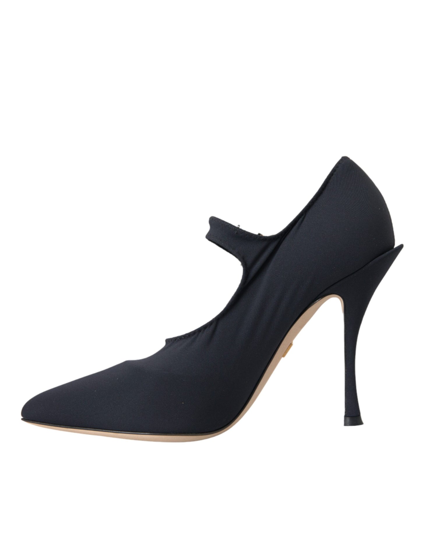 Dolce & Gabbana – Schwarze Mary-Jane-Pumps aus Jersey mit Kristallen
