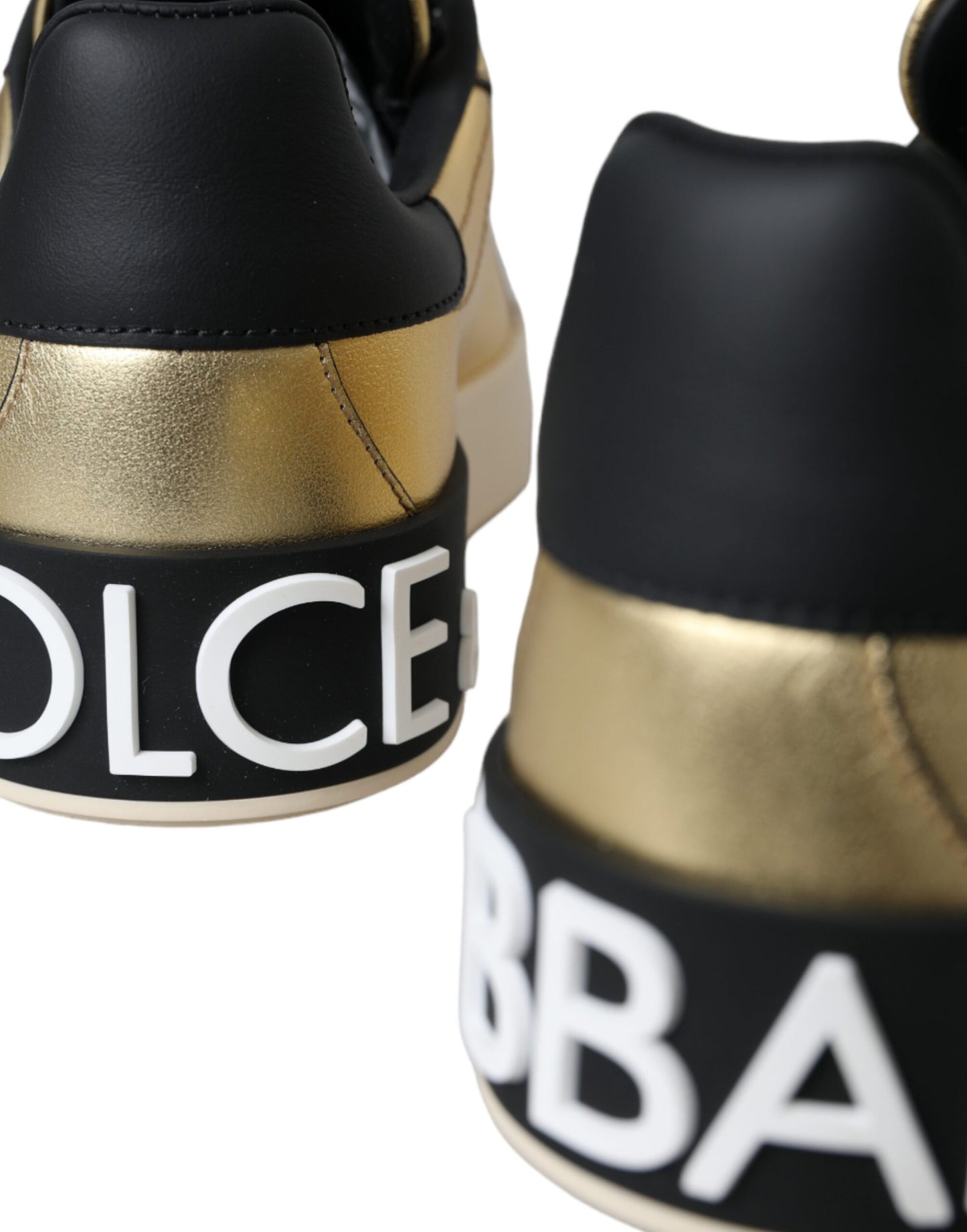 Dolce & Gabbana – Portofino – Sneaker aus goldenem Kalbsleder Damen Schuhe