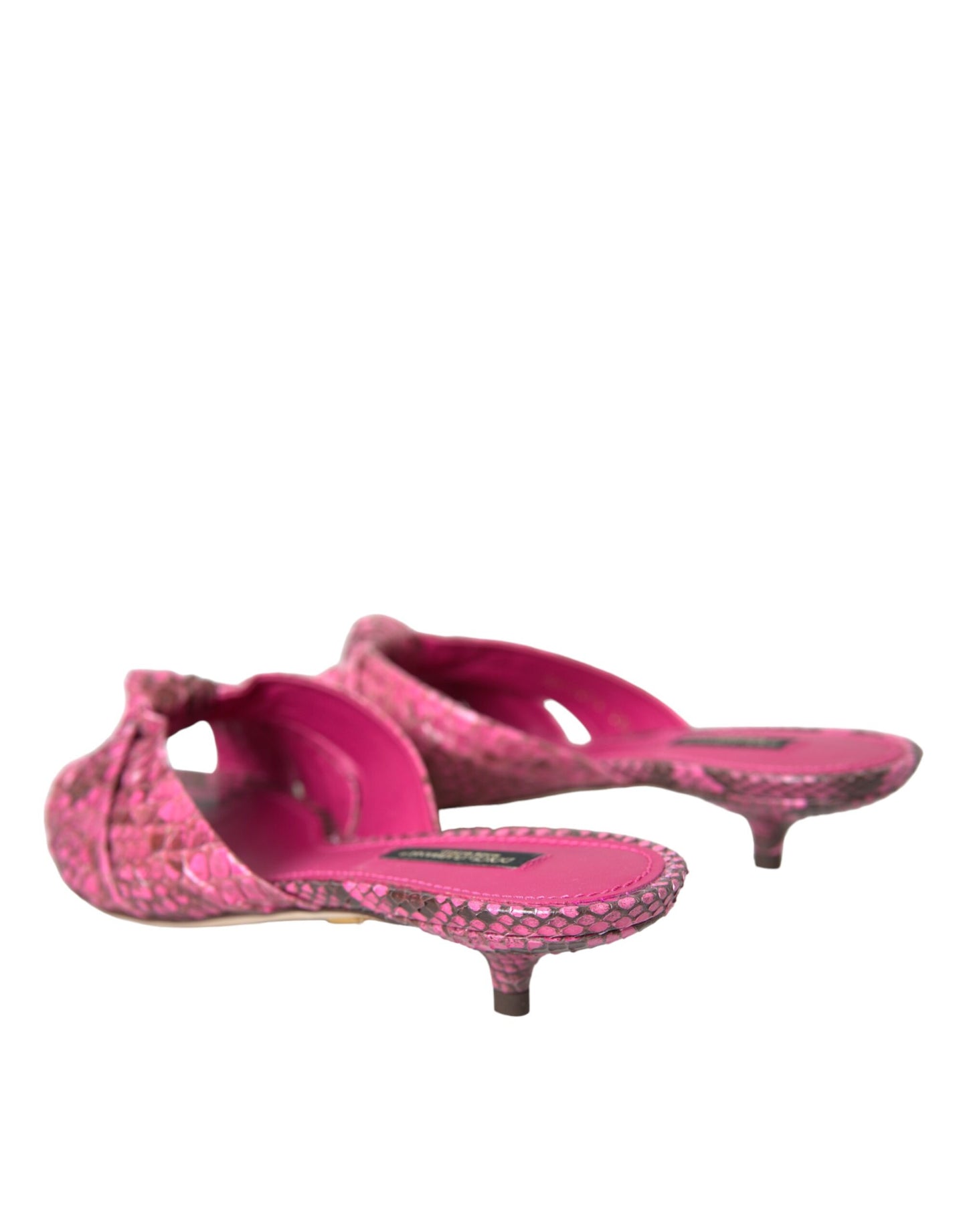 Dolce & Gabbana – Pantoletten mit Kitten-Heels aus exotischem Leder in Rosa