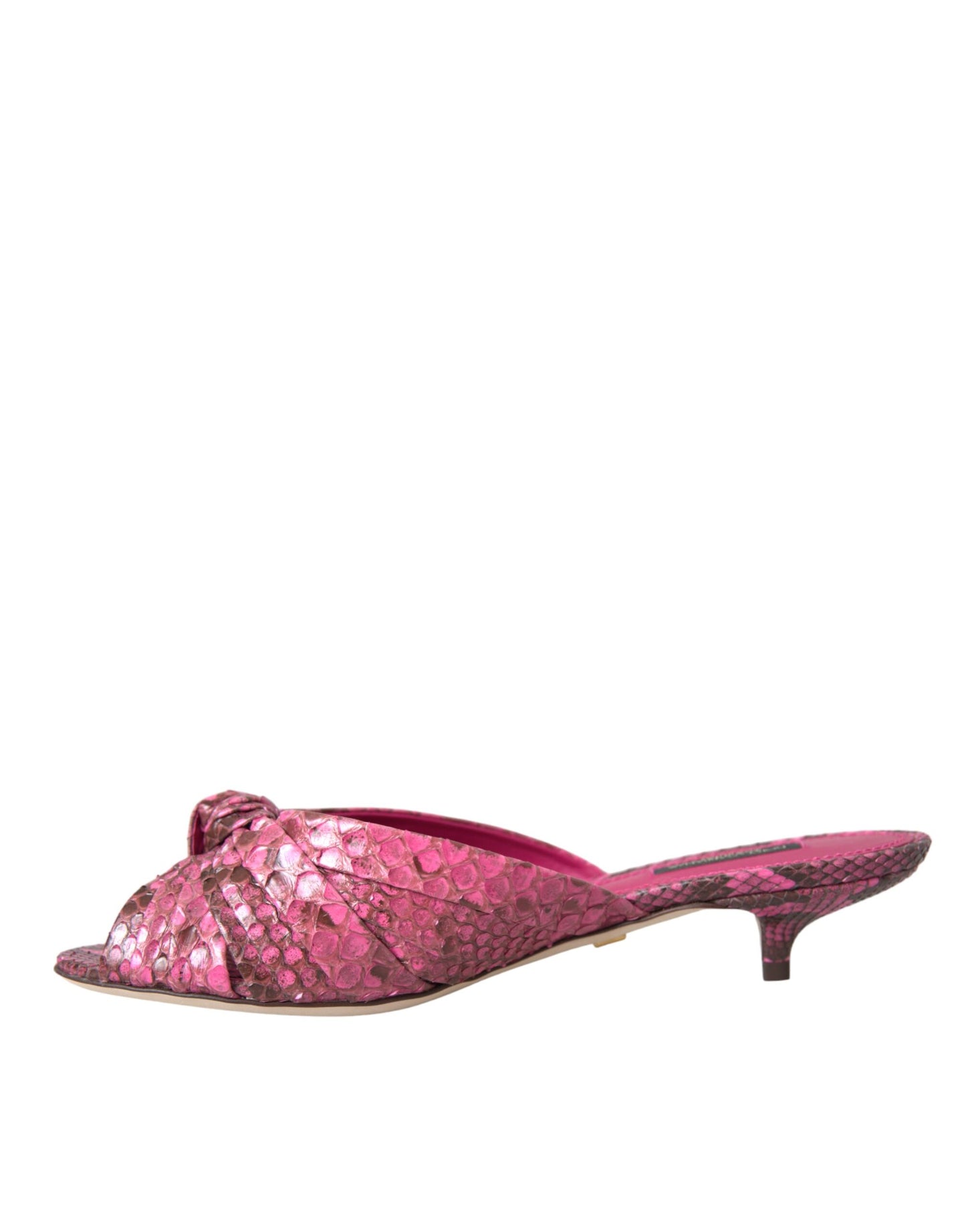 Dolce & Gabbana – Pantoletten mit Kitten-Heels aus exotischem Leder in Rosa