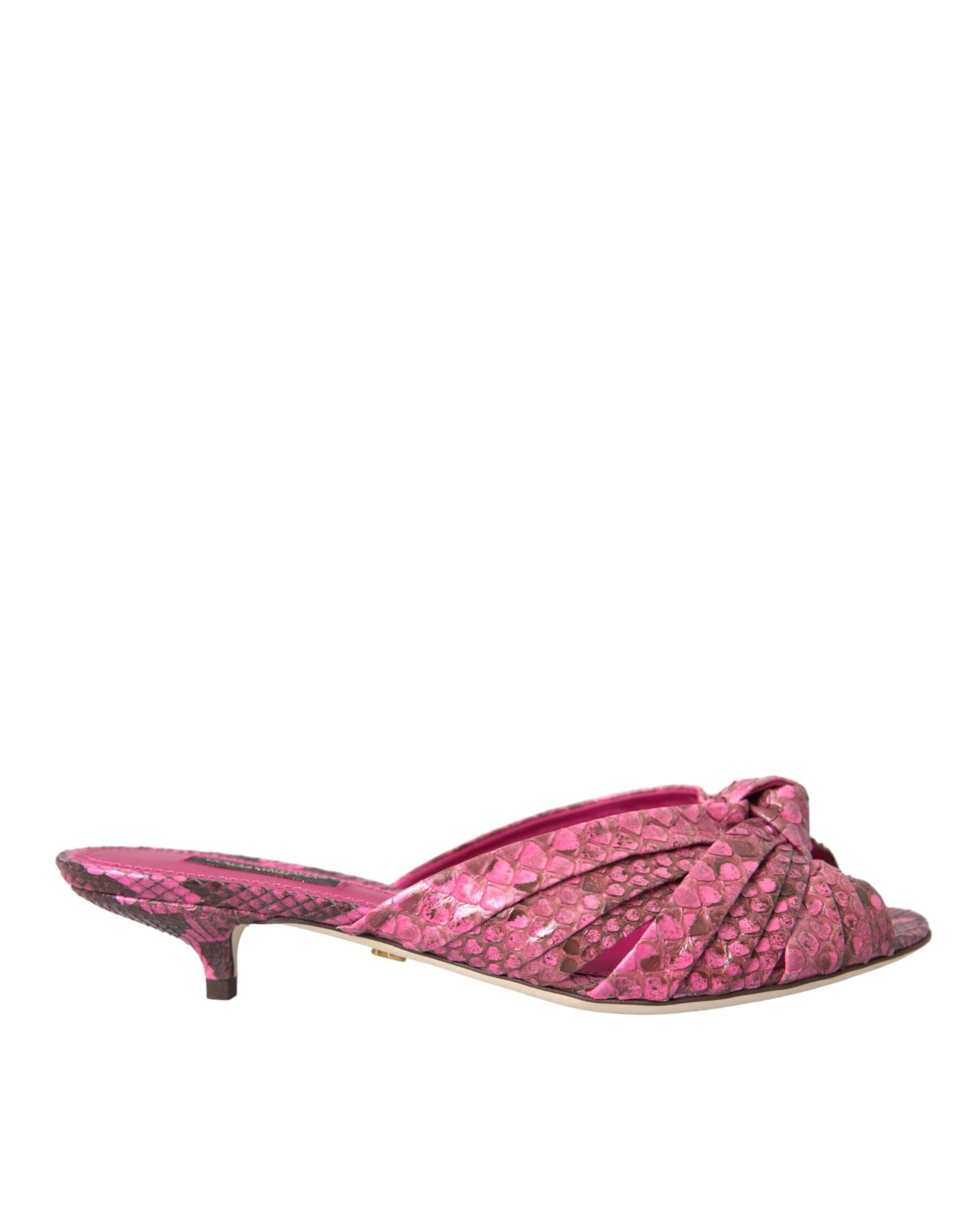 Dolce & Gabbana – Pantoletten mit Kitten-Heels aus exotischem Leder in Rosa