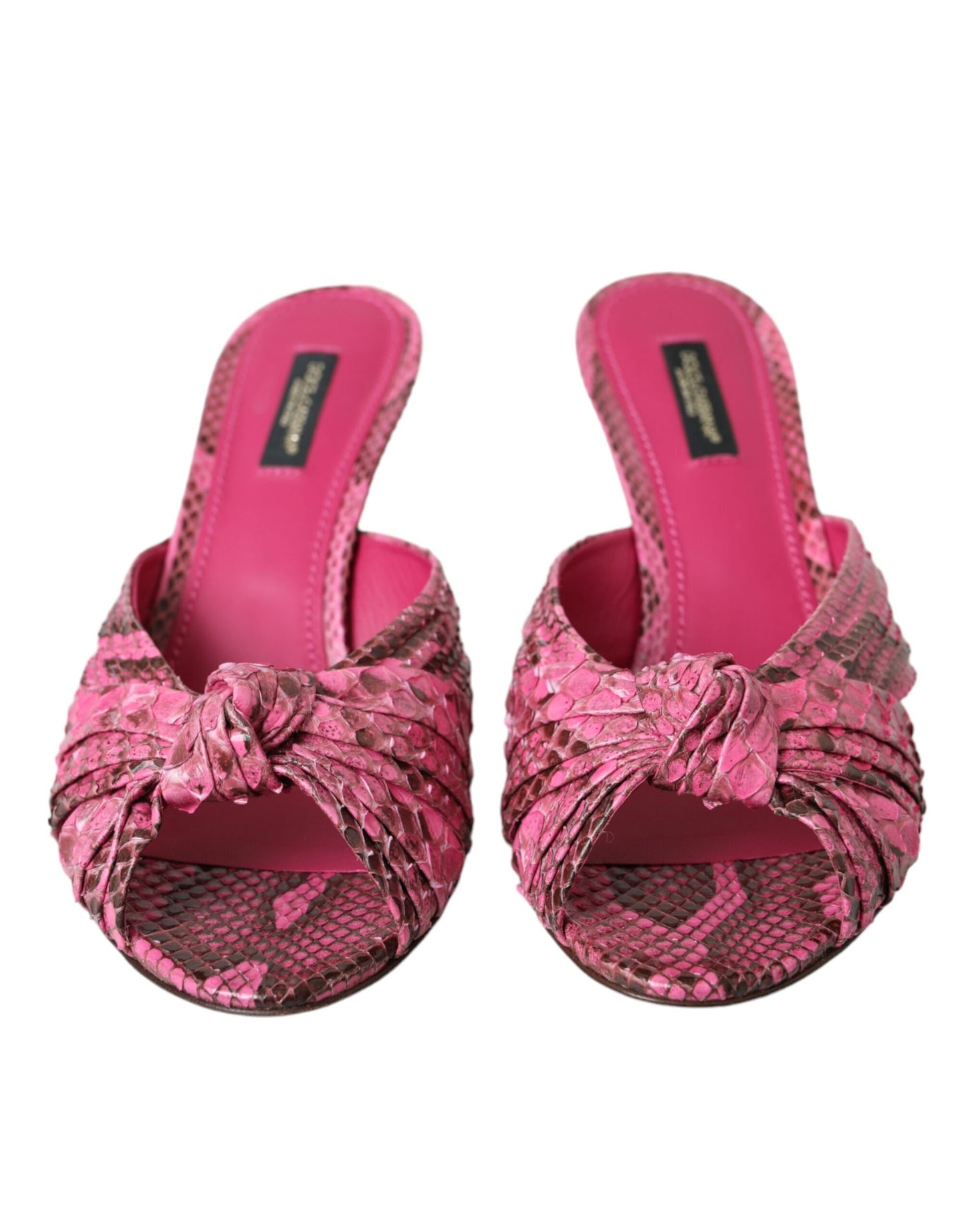 Dolce & Gabbana – Pantoletten mit Kitten-Heels aus exotischem Leder in Rosa