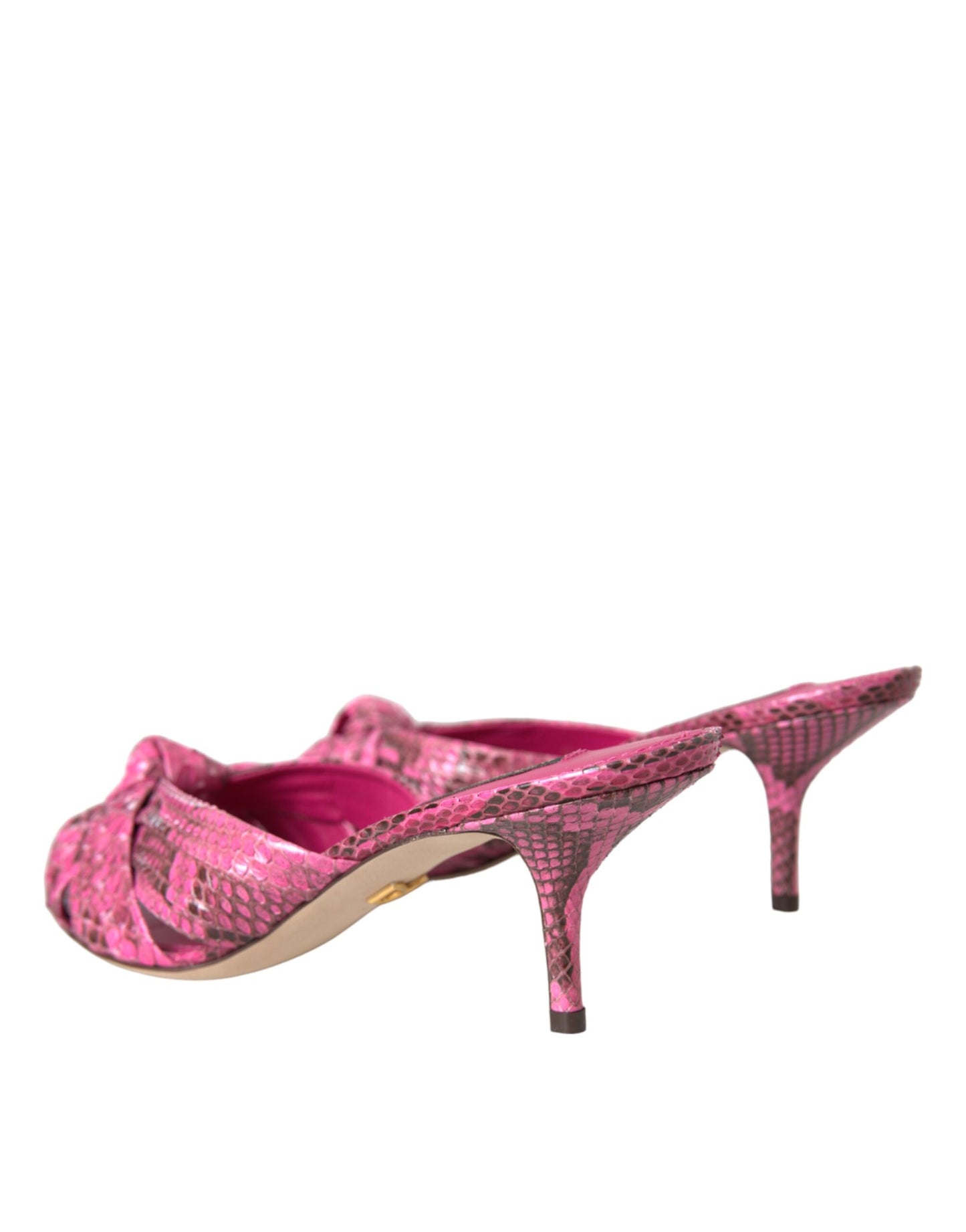 Dolce & Gabbana – Pantoletten mit Kitten-Heels aus exotischem Leder in Rosa