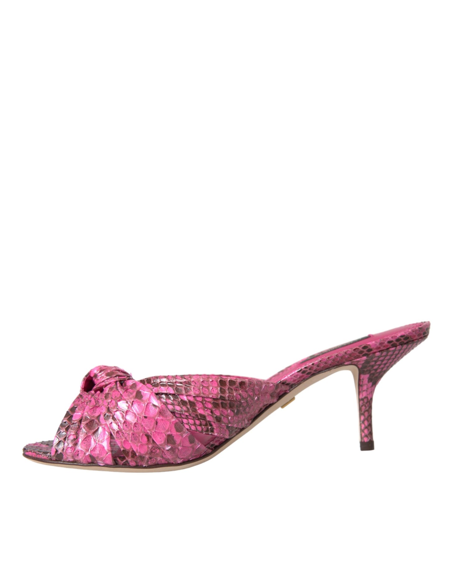 Dolce & Gabbana – Pantoletten mit Kitten-Heels aus exotischem Leder in Rosa