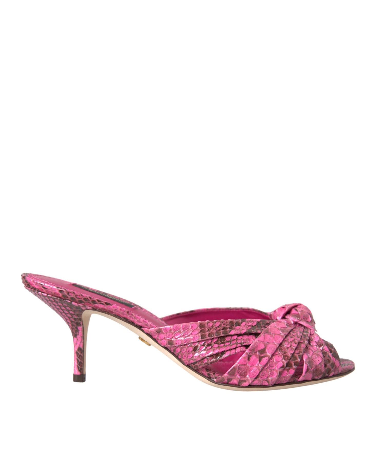Dolce & Gabbana – Pantoletten mit Kitten-Heels aus exotischem Leder in Rosa