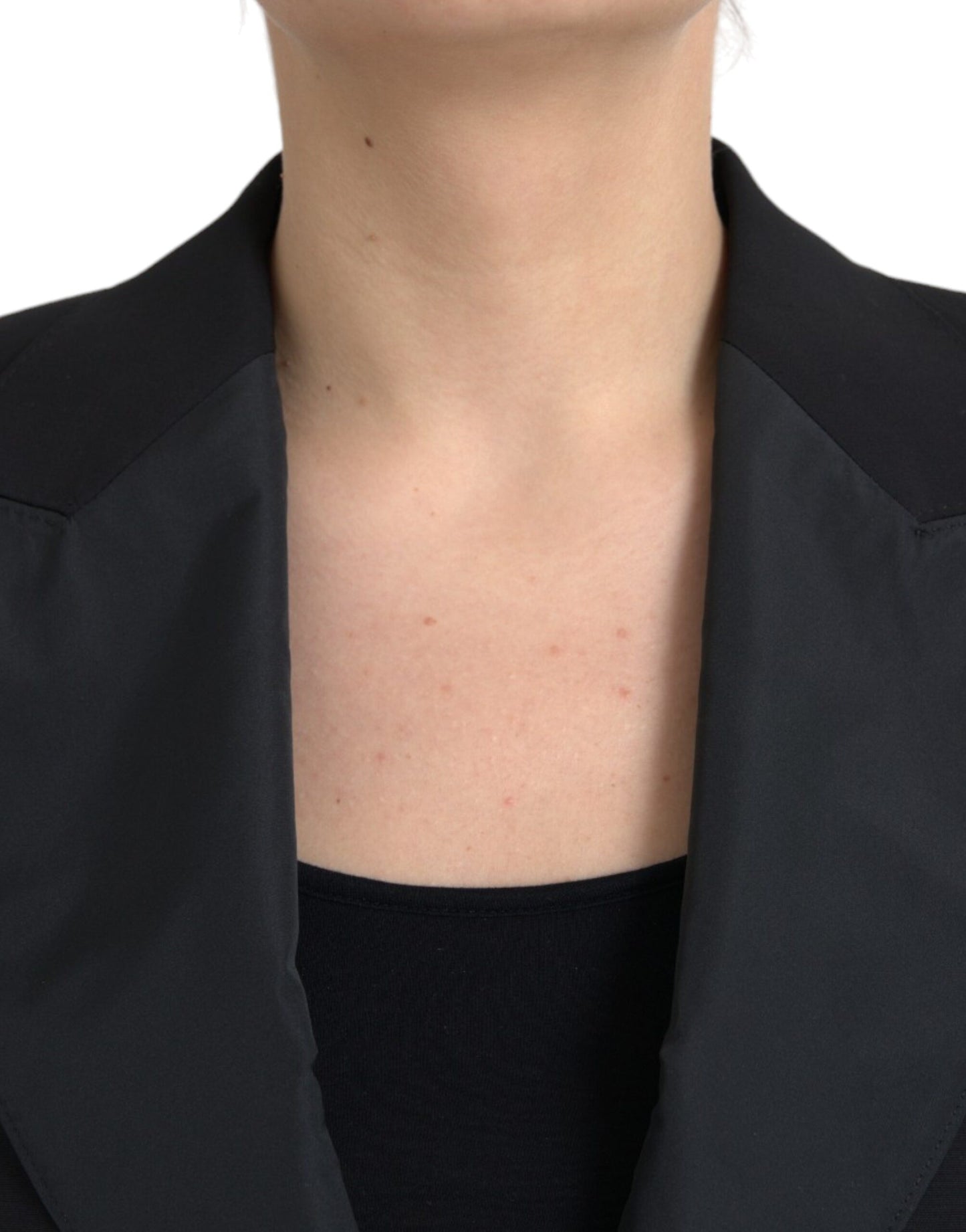 Dolce & Gabbana – Kurze Jacke aus schwarzem Polyester mit Puffärmeln