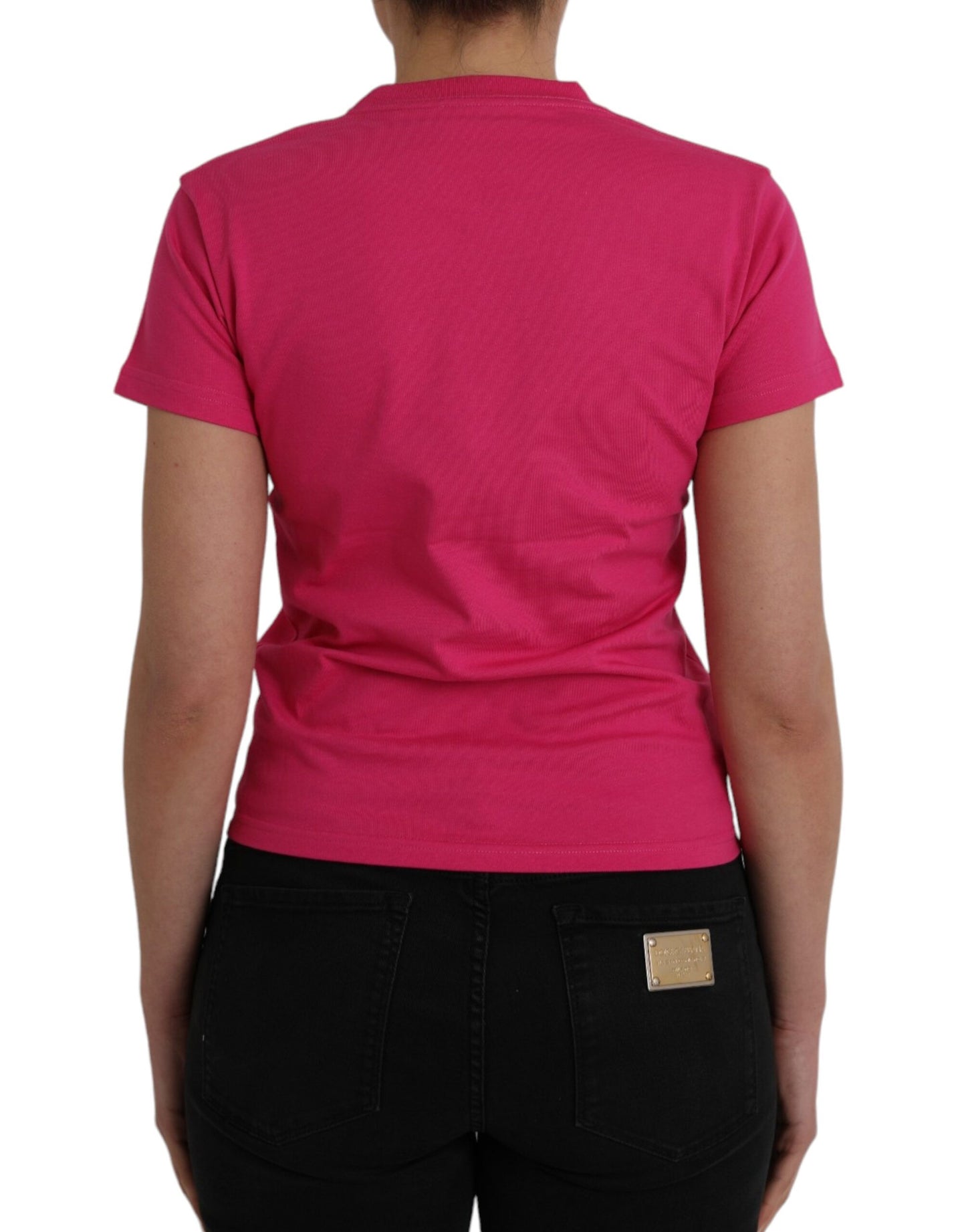 Balenciaga – Rosafarbenes T-Shirt aus Baumwolle mit Rundhalsausschnitt und kurzen Ärmeln
