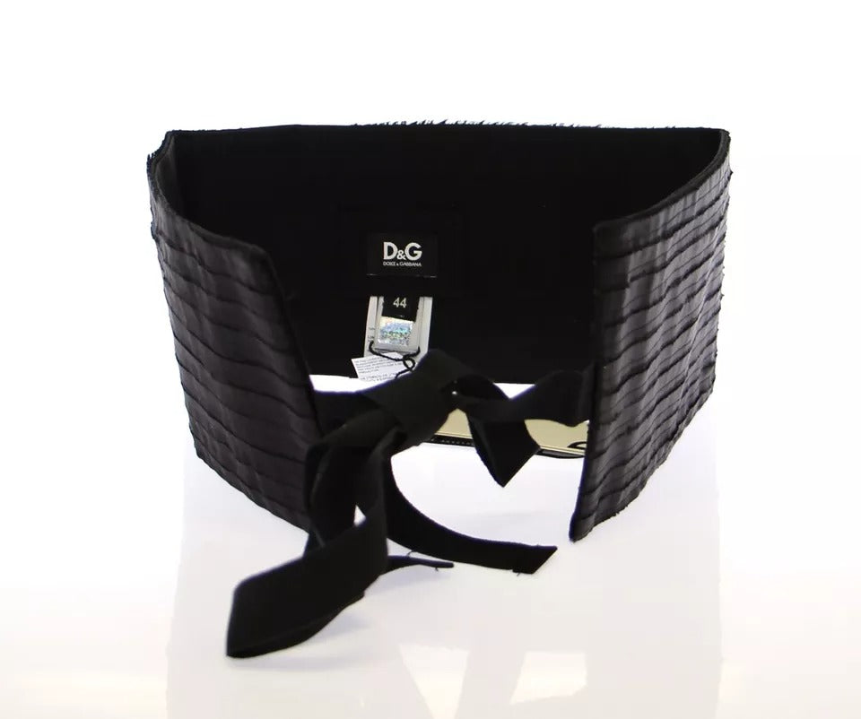 Dolce & Gabbana Damen-Taillenkummerbund aus schwarzer Seide