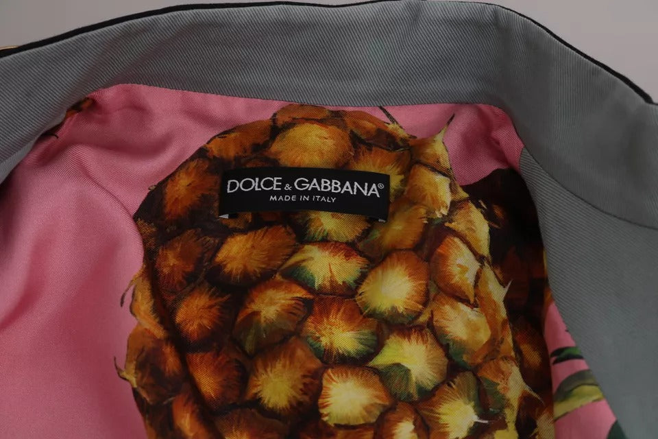 Dolce & Gabbana – Blaue Baumwolljacke mit Knöpfen und Kristallverzierung