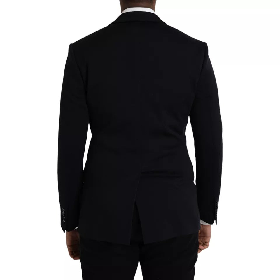 Dolce & Gabbana – Blauer, einreihiger Blazer aus Wolle mit Kerbe