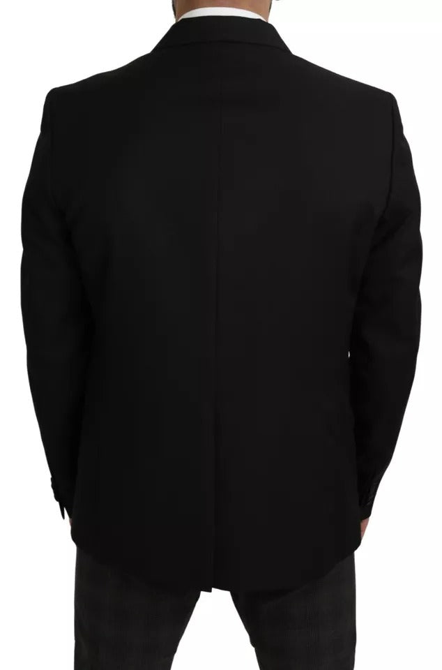 Dolce & Gabbana – Schwarzer Slim Fit-Blazer aus Wolle mit Revers