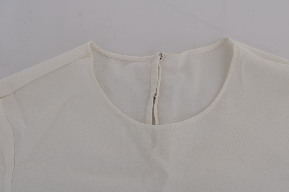 Dolce & Gabbana Weiße Seidenbluse „Italia Is Love“