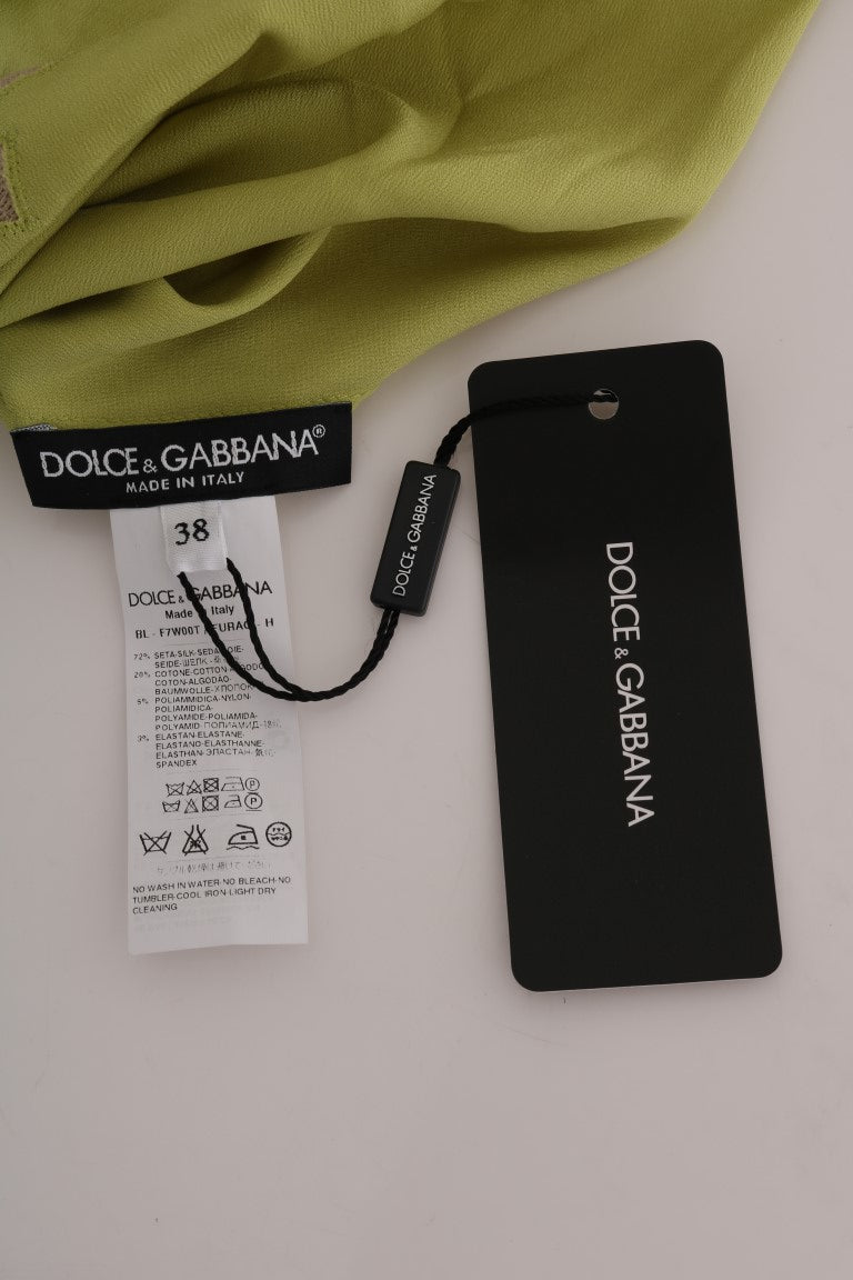 Dolce & Gabbana Grünes Seidenstretch-Blusetop